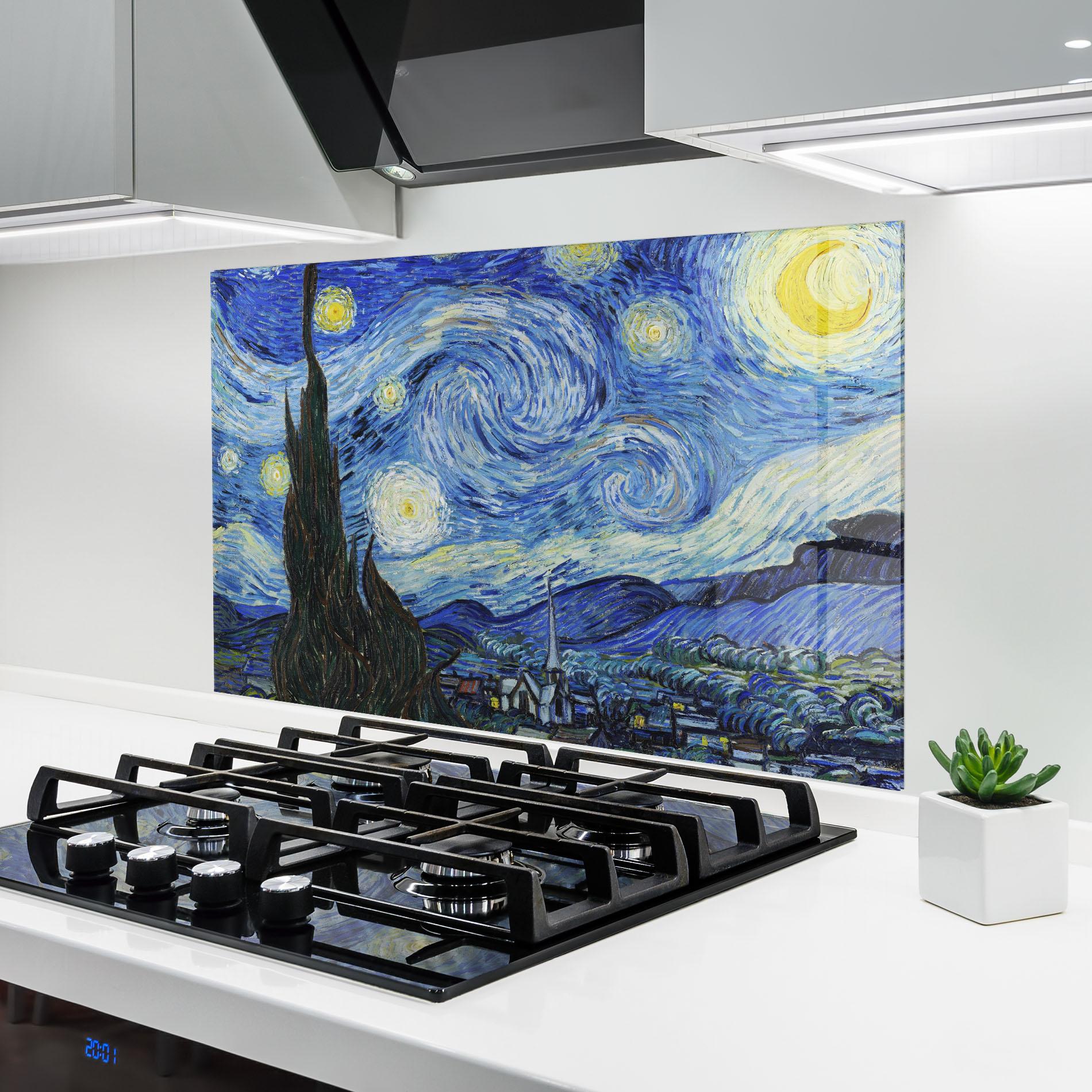 Стъклен панел за кухня The Starry Night mockup 6
