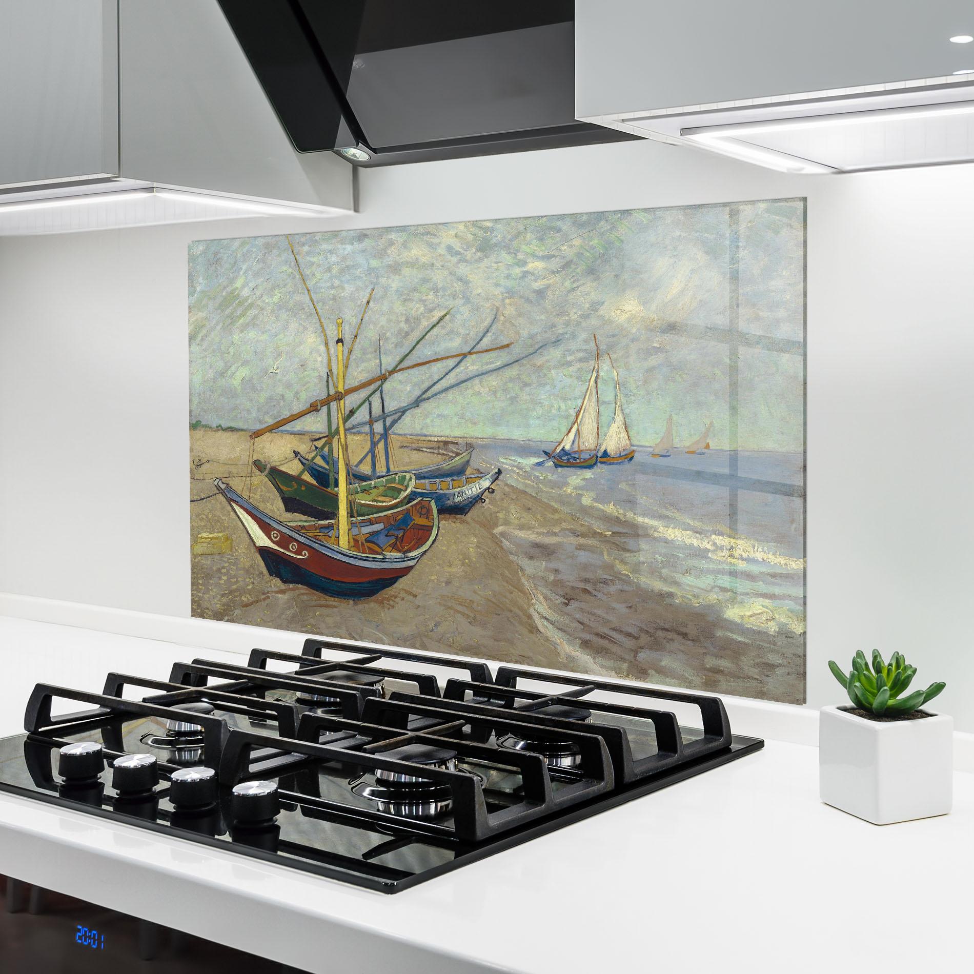 Стъклен панел за кухня Vissersboten Les Saintes Maries mockup 6