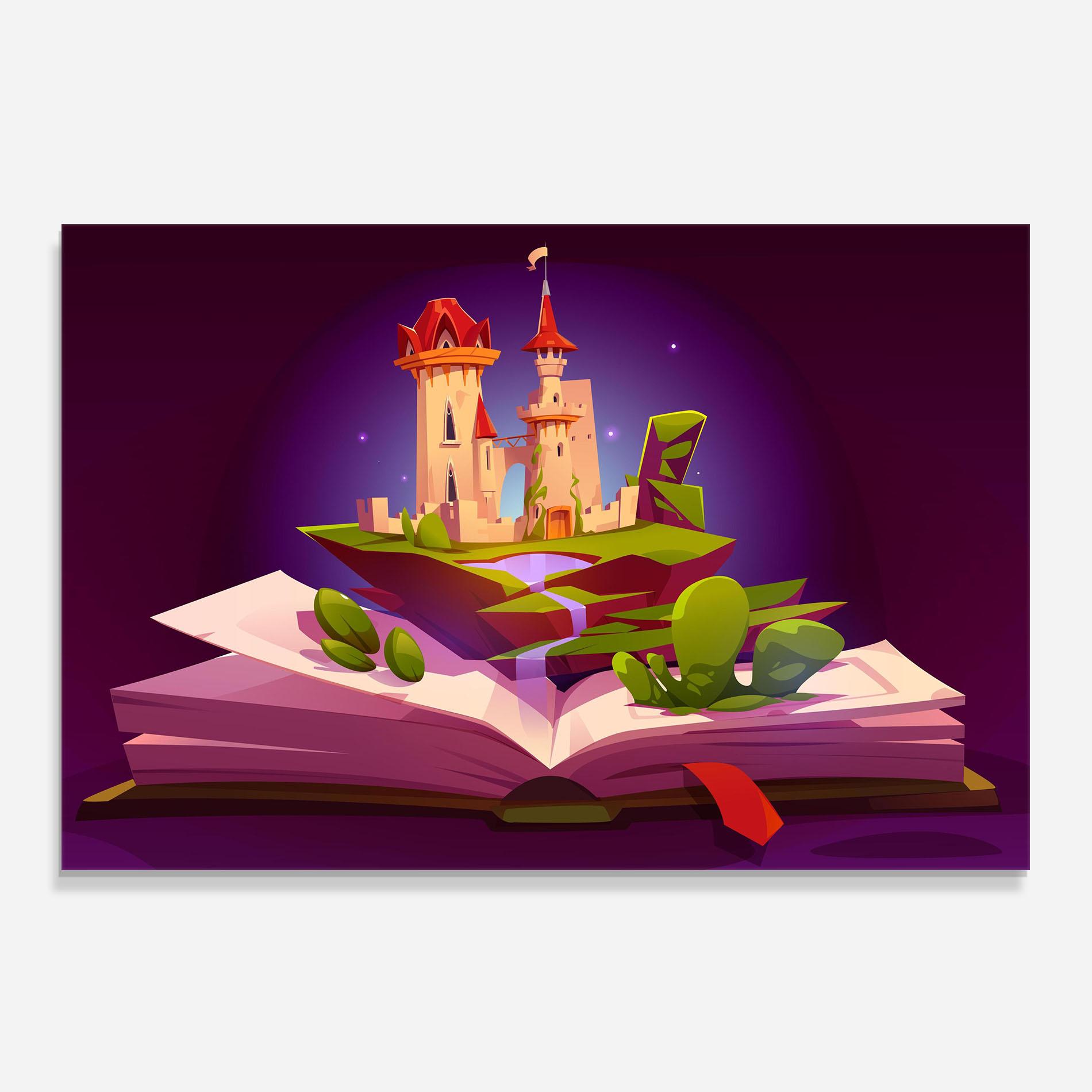 Стъклен панел за кухня Book Castle mockup 0
