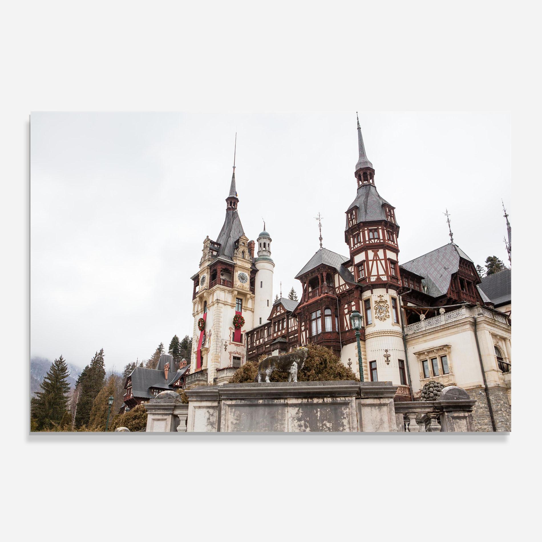 Стъклен панел за кухня Medieval Castle Sinaia mockup 0