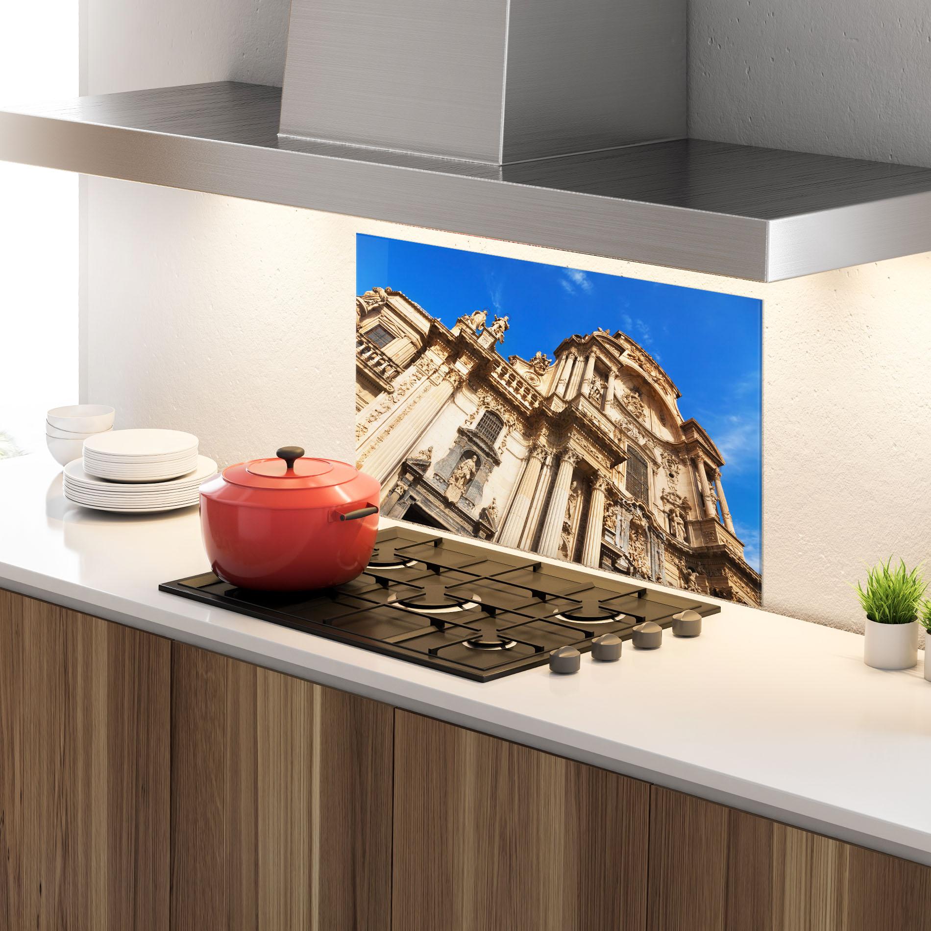 Стъклен панел за кухня Church Saint Mary mockup 4