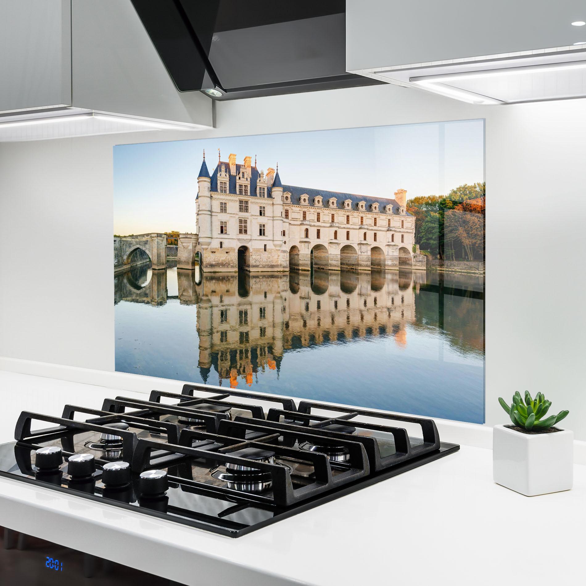 Стъклен панел за кухня Chateau Chenonceau Castle mockup 6