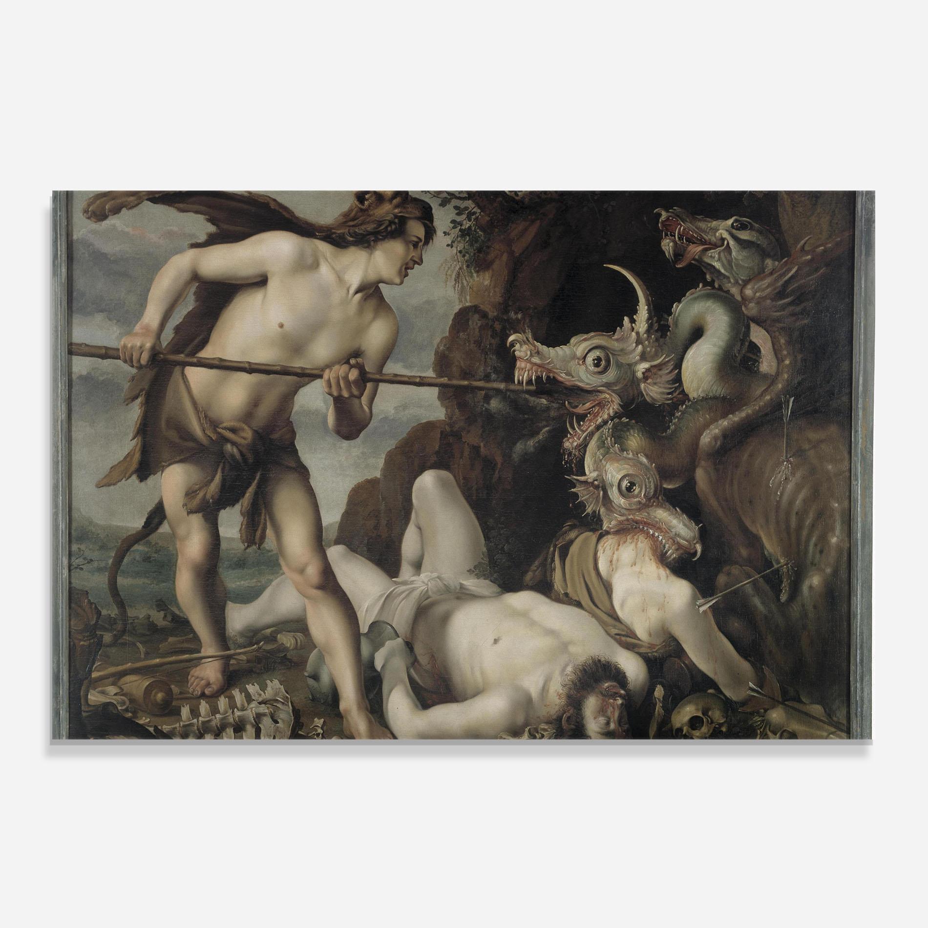 Стъклен панел за кухня Hunting Dragons mockup 0