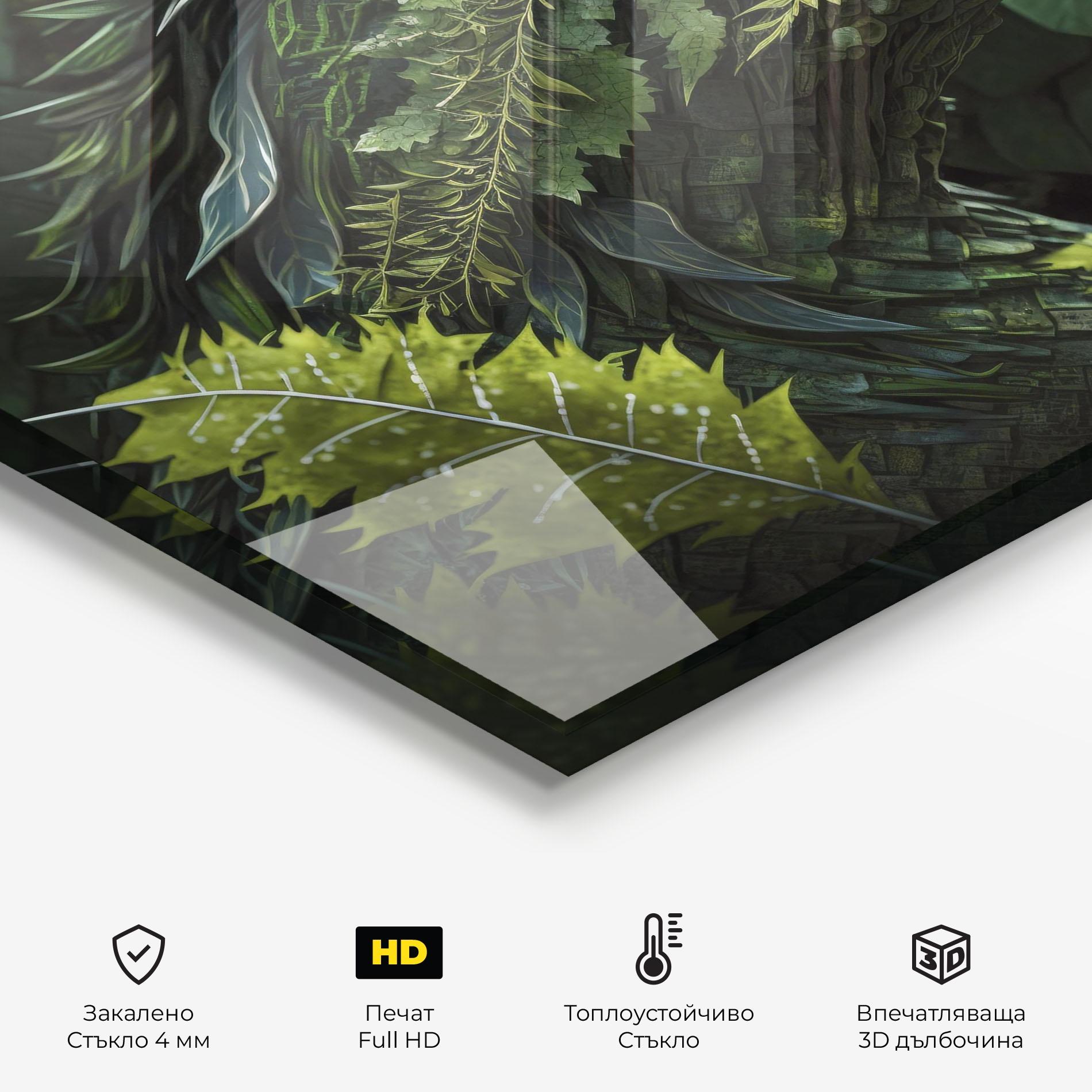 Стъклен панел за кухня Forest Dragon mockup 2