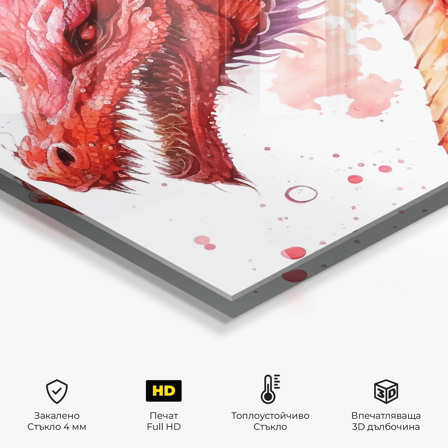 Стъклен панел за кухня Red Dragon Art mockup 2