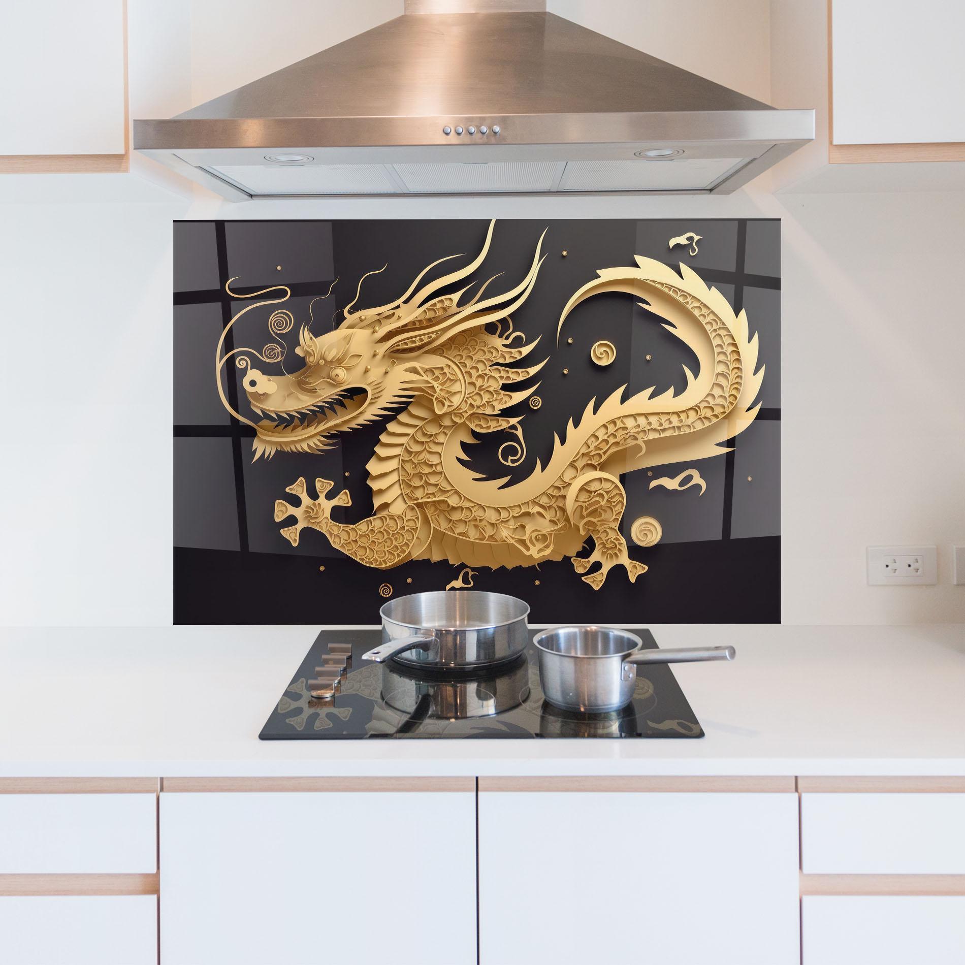Стъклен панел за кухня Dragon Zodiac Sign mockup 5