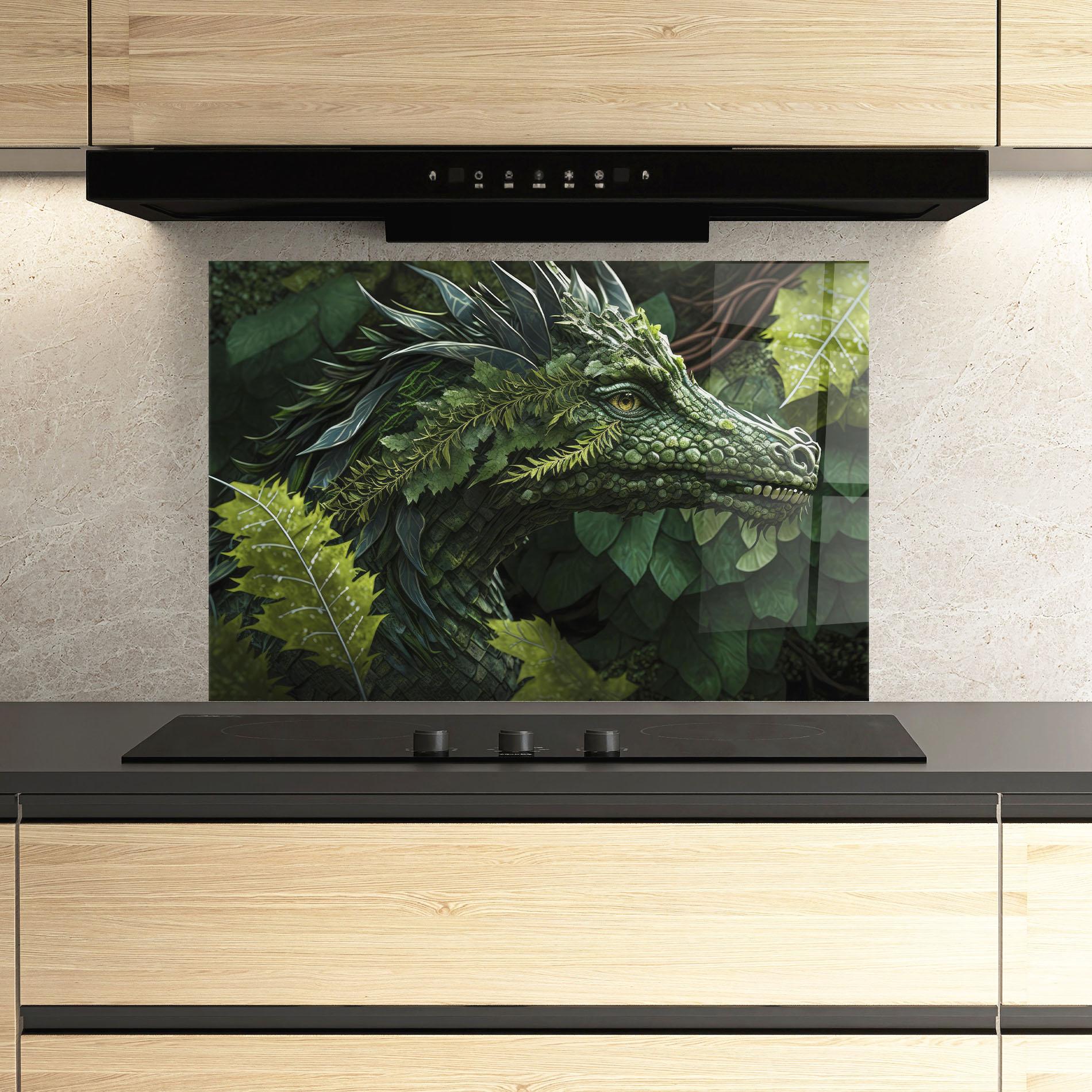 Стъклен панел за кухня Forest Dragon mockup 3