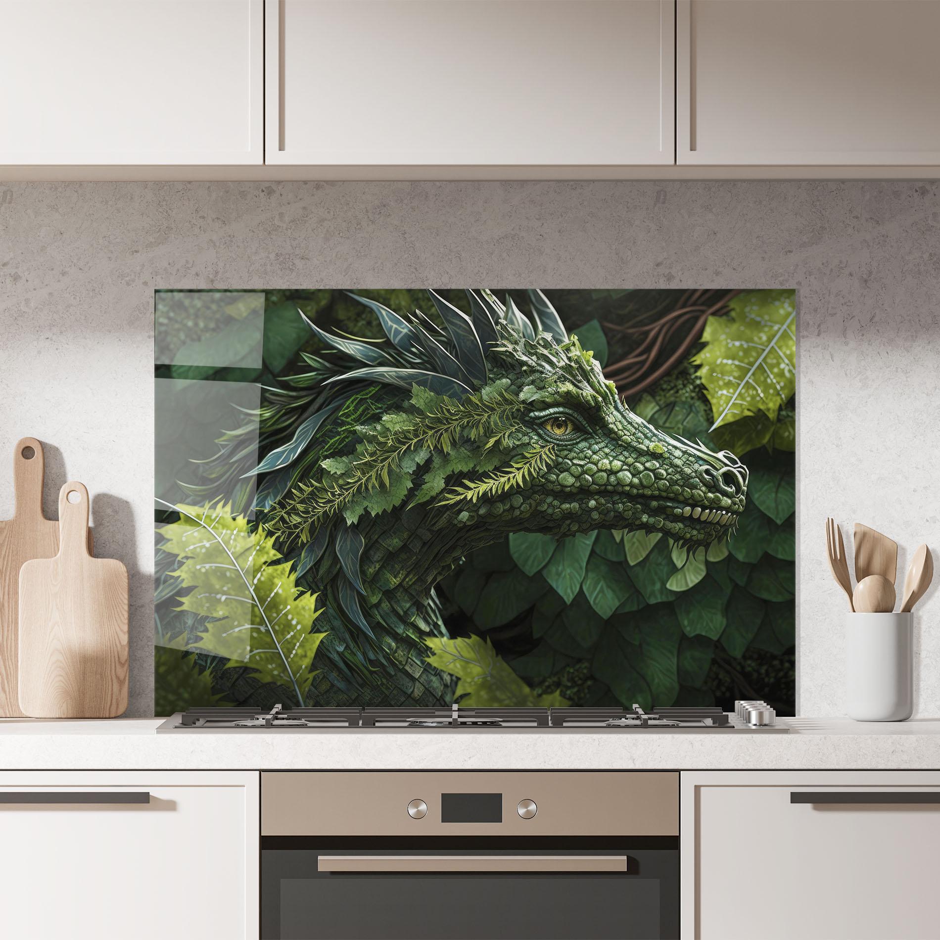 Стъклен панел за кухня Forest Dragon mockup 7