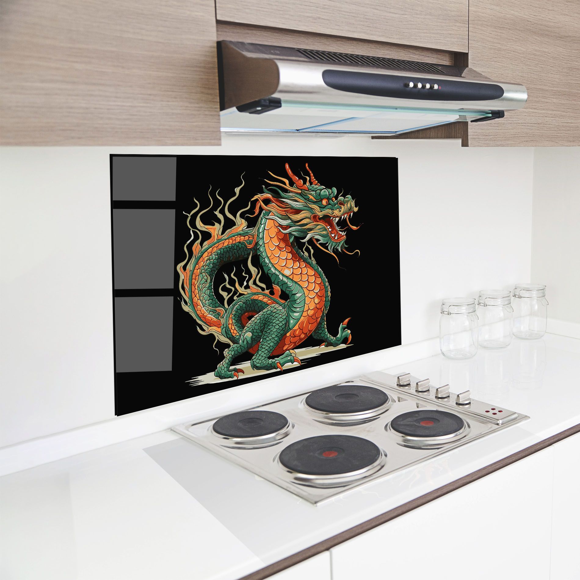 Orange Green Dragon mockup 8