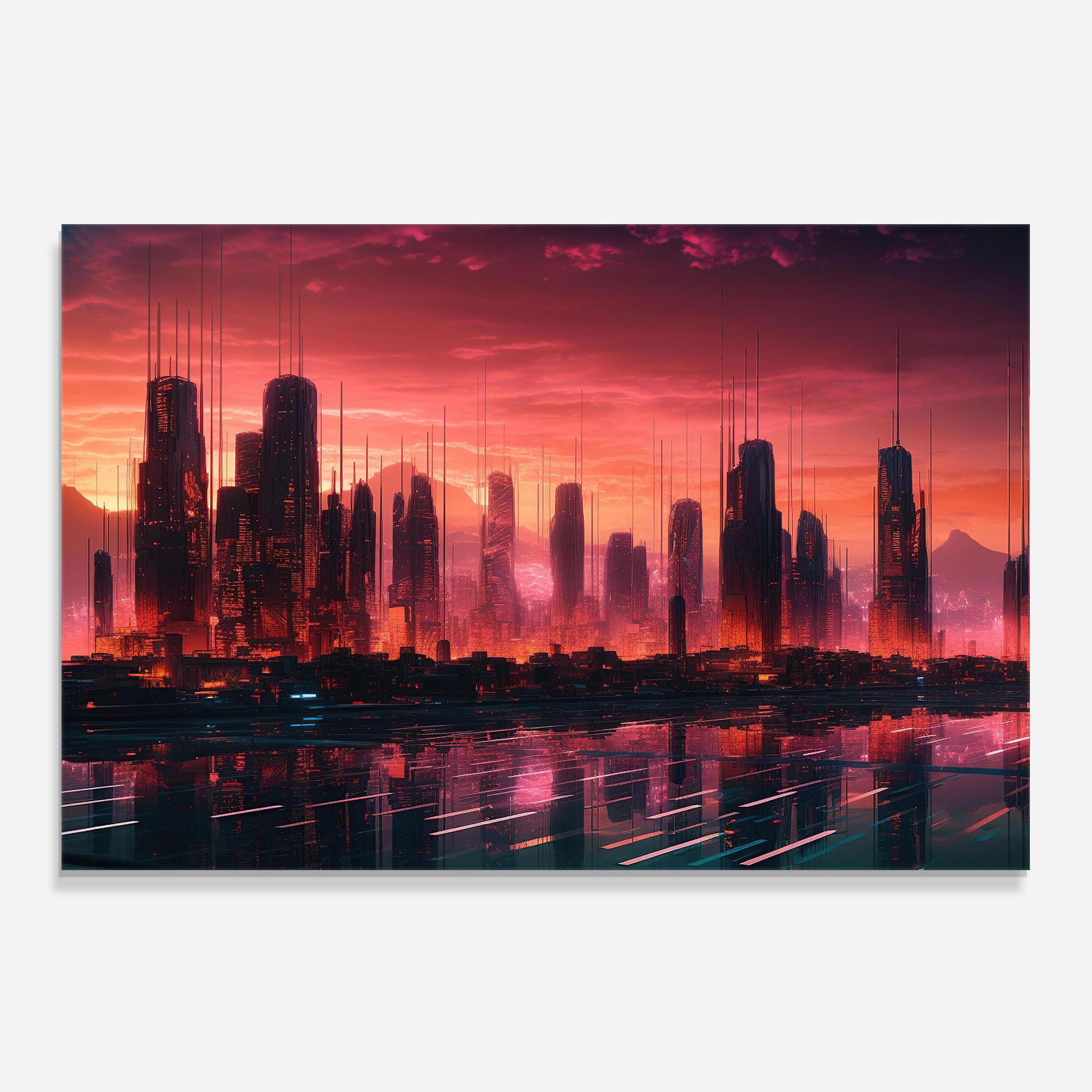 Стъклен панел за кухня Cityscape Tower mockup 0