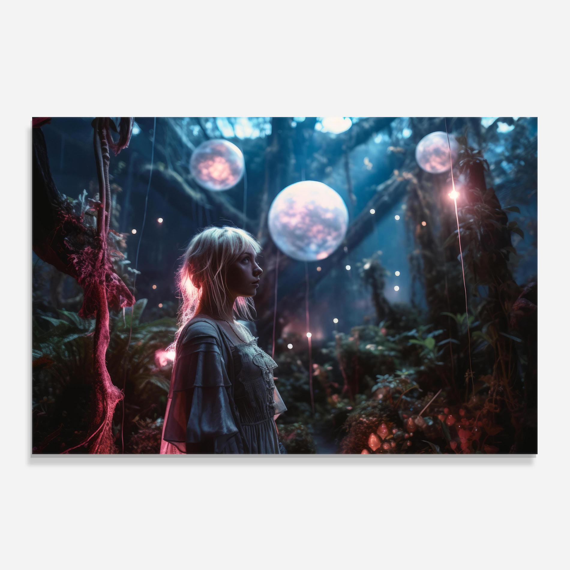 Стъклен панел за кухня Glowing Balls Floating mockup 0