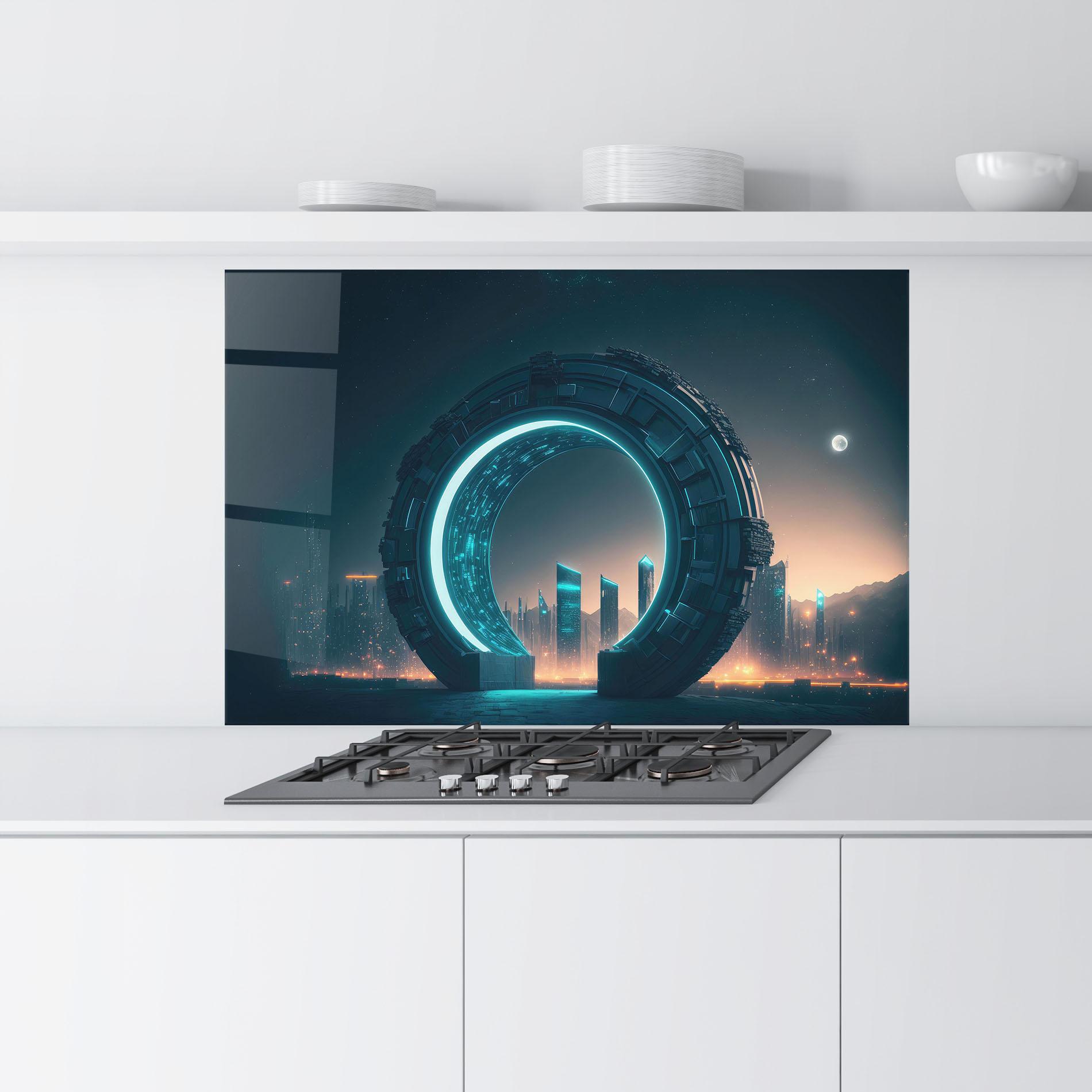 Стъклен панел за кухня Future Portal mockup 9