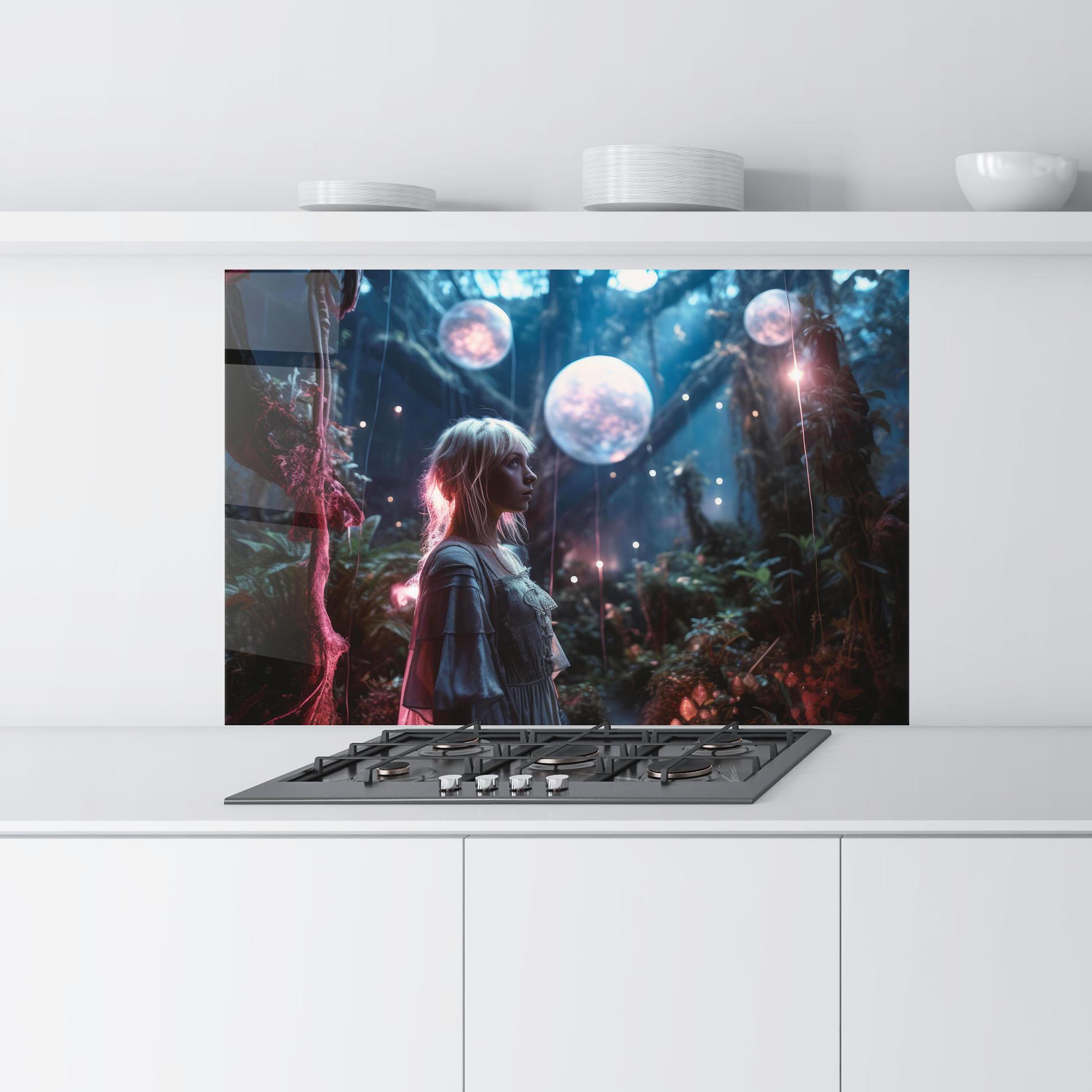 Стъклен панел за кухня Glowing Balls Floating mockup 9