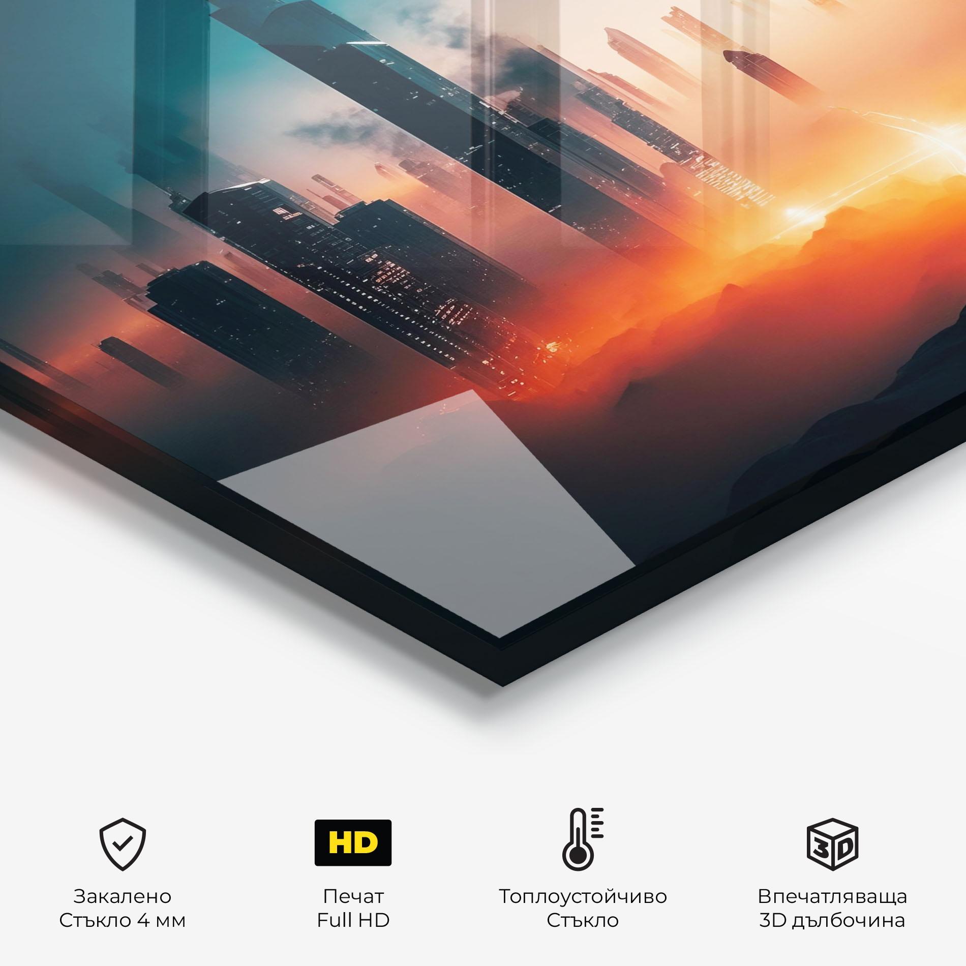 Стъклен панел за кухня City S Skyline mockup 2