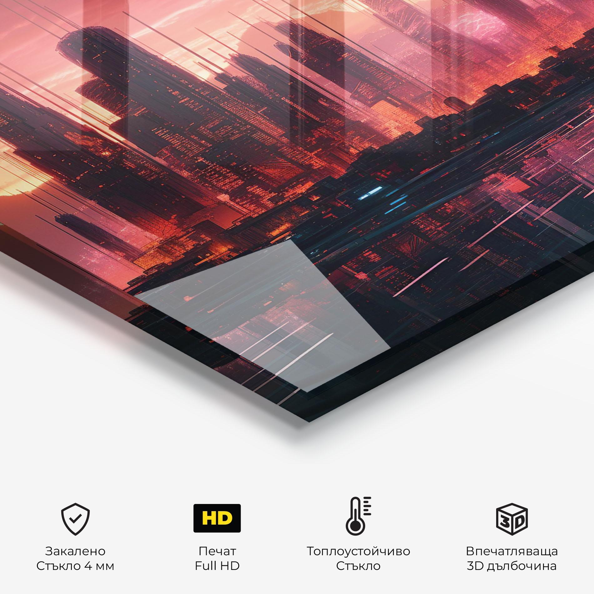 Стъклен панел за кухня Cityscape Tower mockup 2