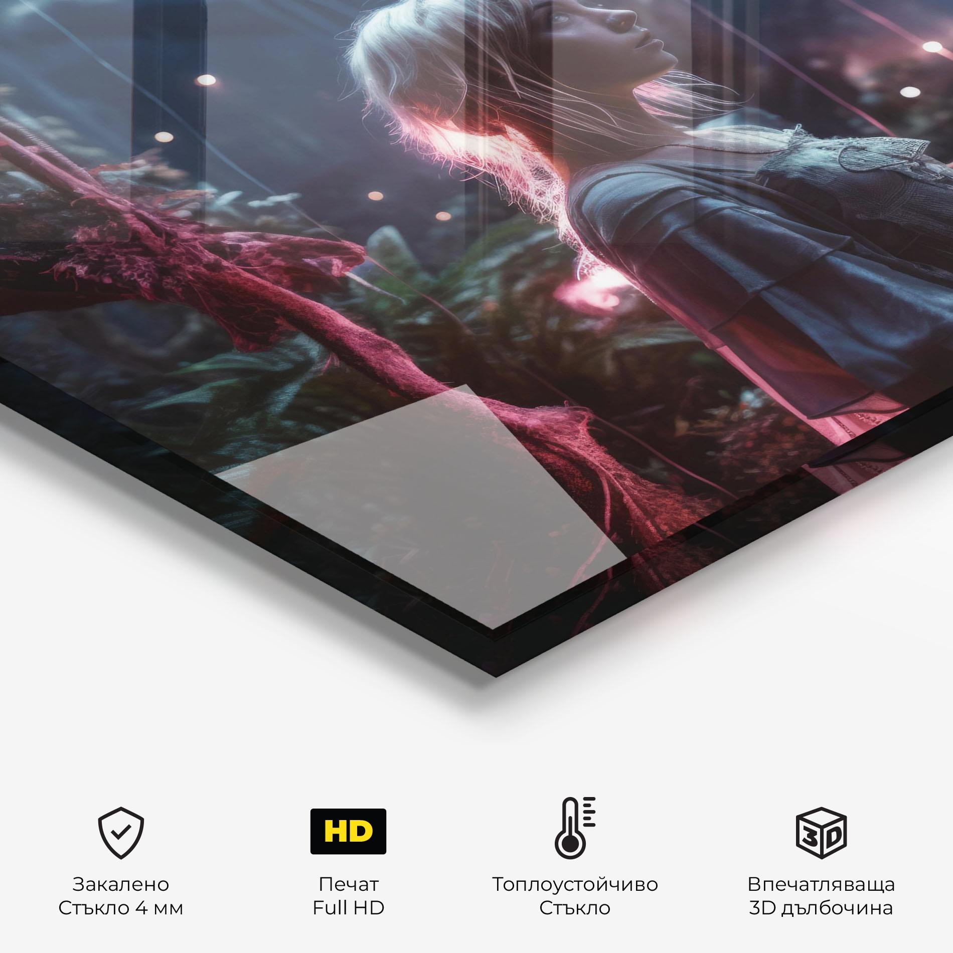 Стъклен панел за кухня Glowing Balls Floating mockup 2