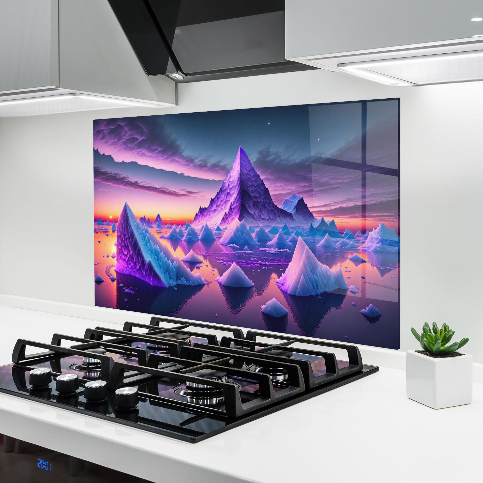 Стъклен панел за кухня Floating Iceberg mockup 6