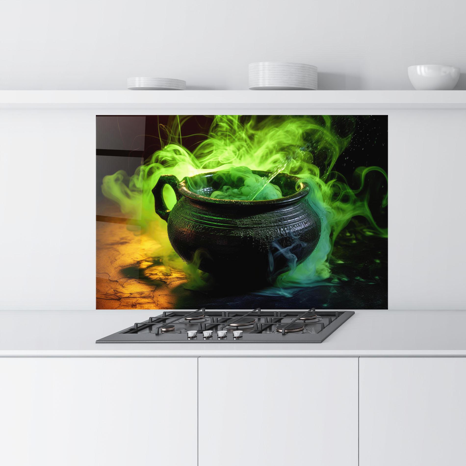 Стъклен панел за кухня Green Portion mockup 9