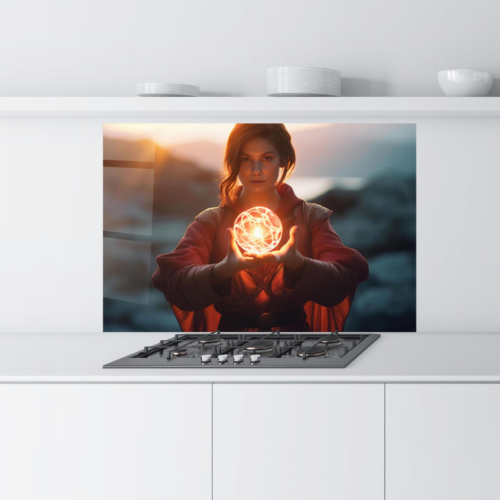 Стъклен панел за кухня Witch Ball mockup 9