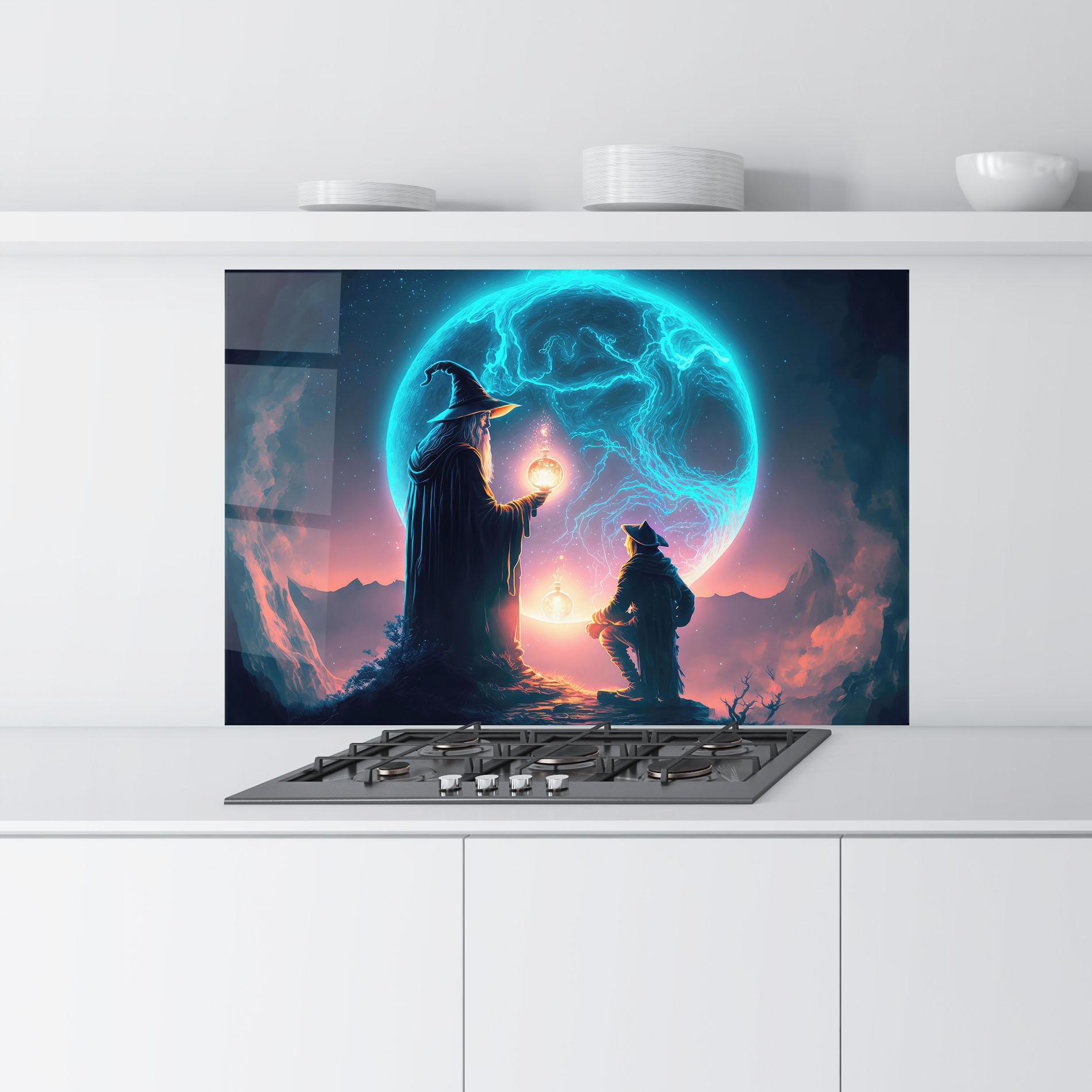 Стъклен панел за кухня Wizard Magic mockup 9