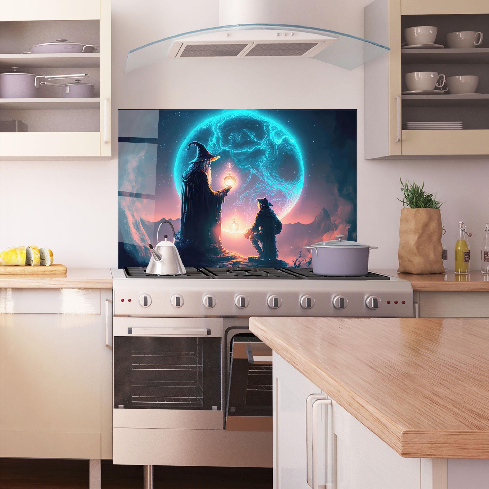 Стъклен панел за кухня Wizard Magic mockup 1