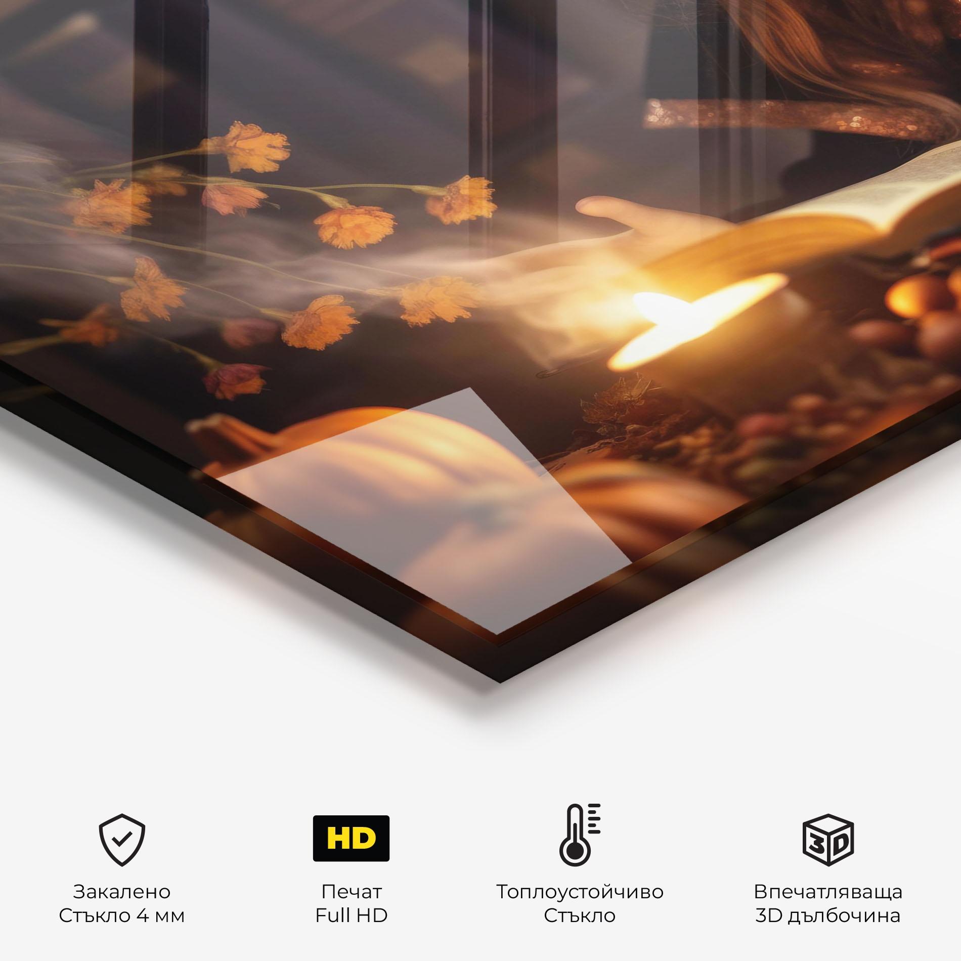 Стъклен панел за кухня Little Witch mockup 2