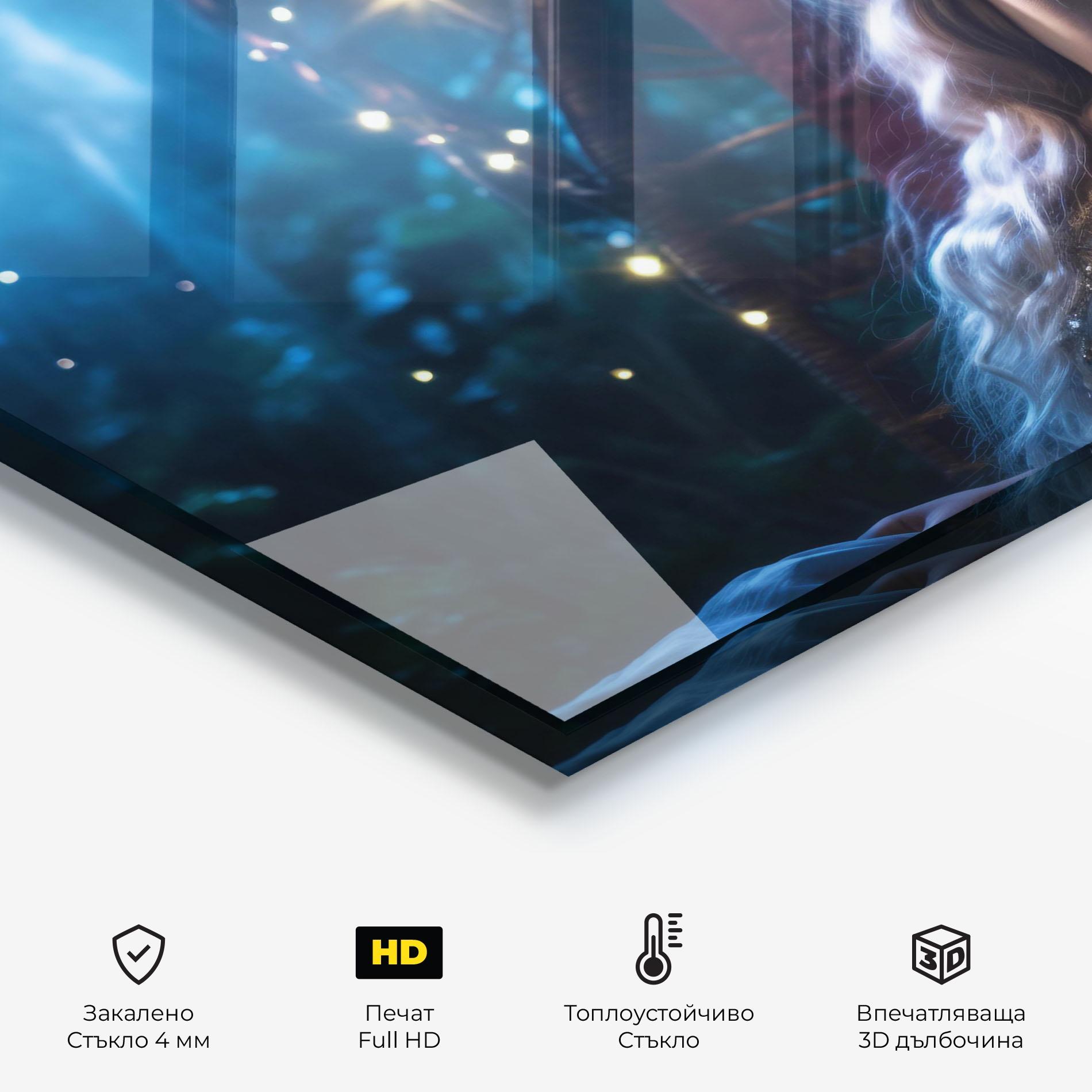 Стъклен панел за кухня Witch Sleeping mockup 2