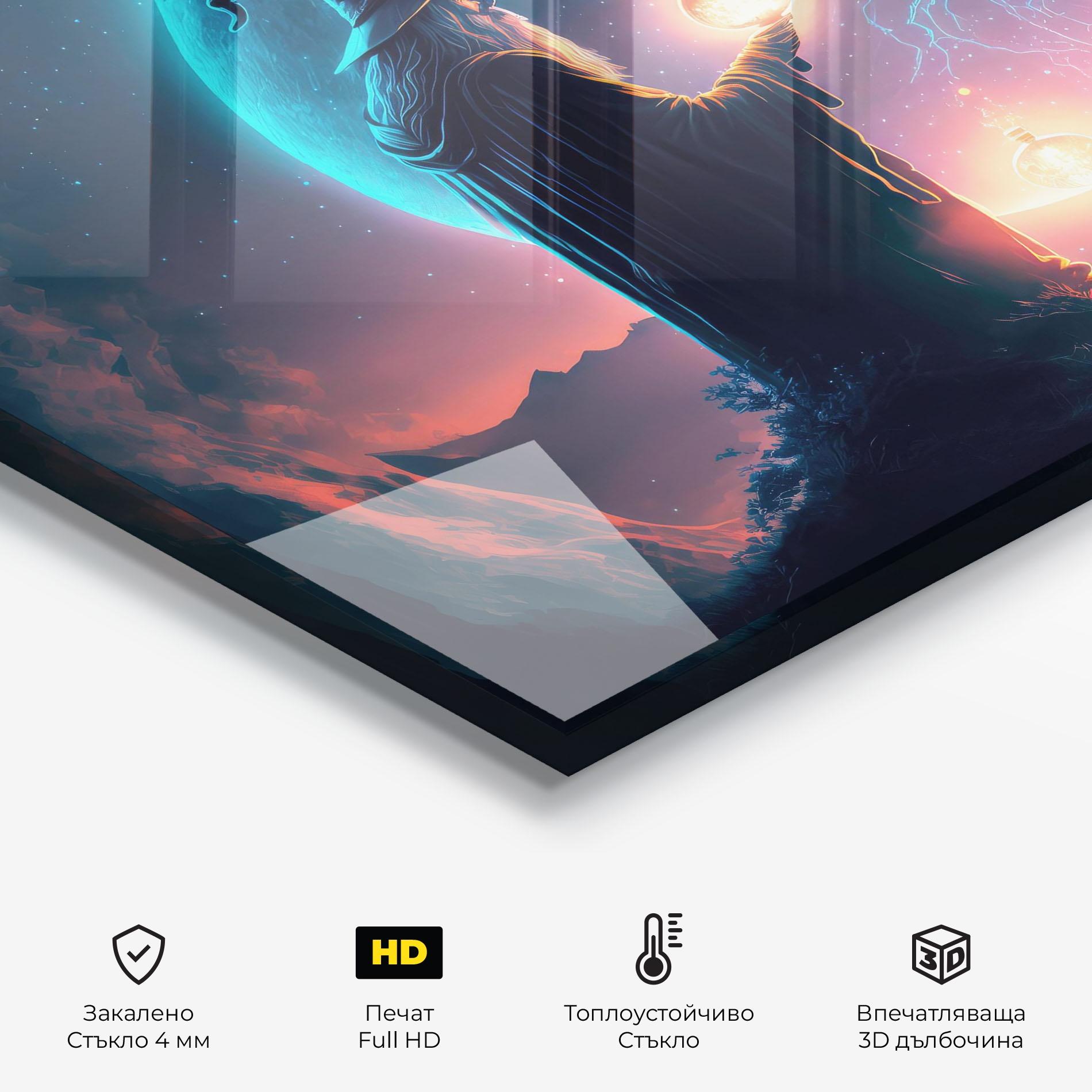 Стъклен панел за кухня Wizard Magic mockup 2