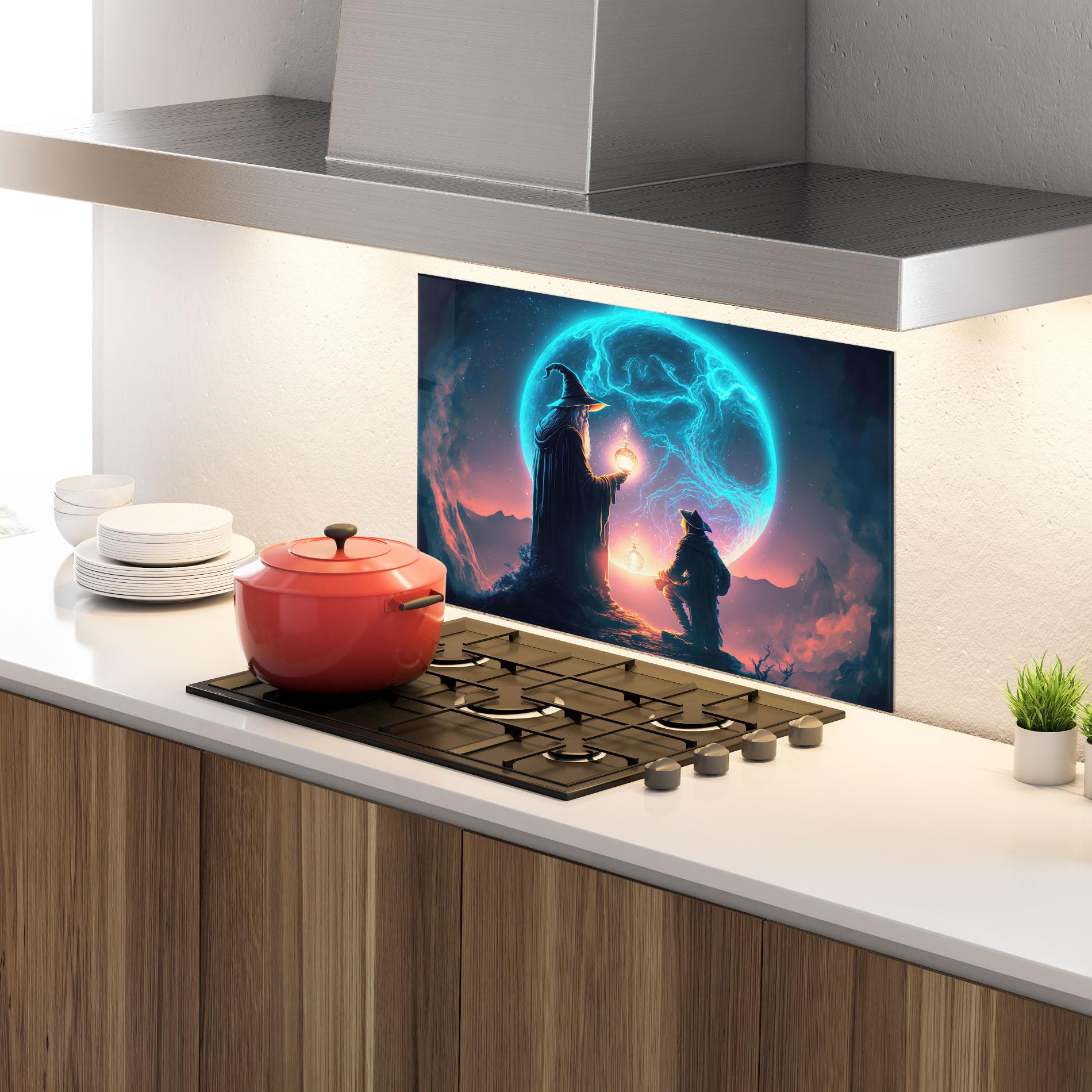 Стъклен панел за кухня Wizard Magic mockup 4
