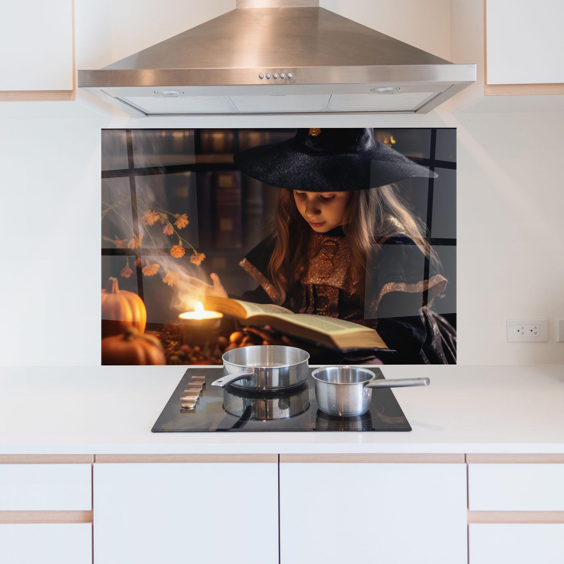 Стъклен панел за кухня Little Witch mockup 5