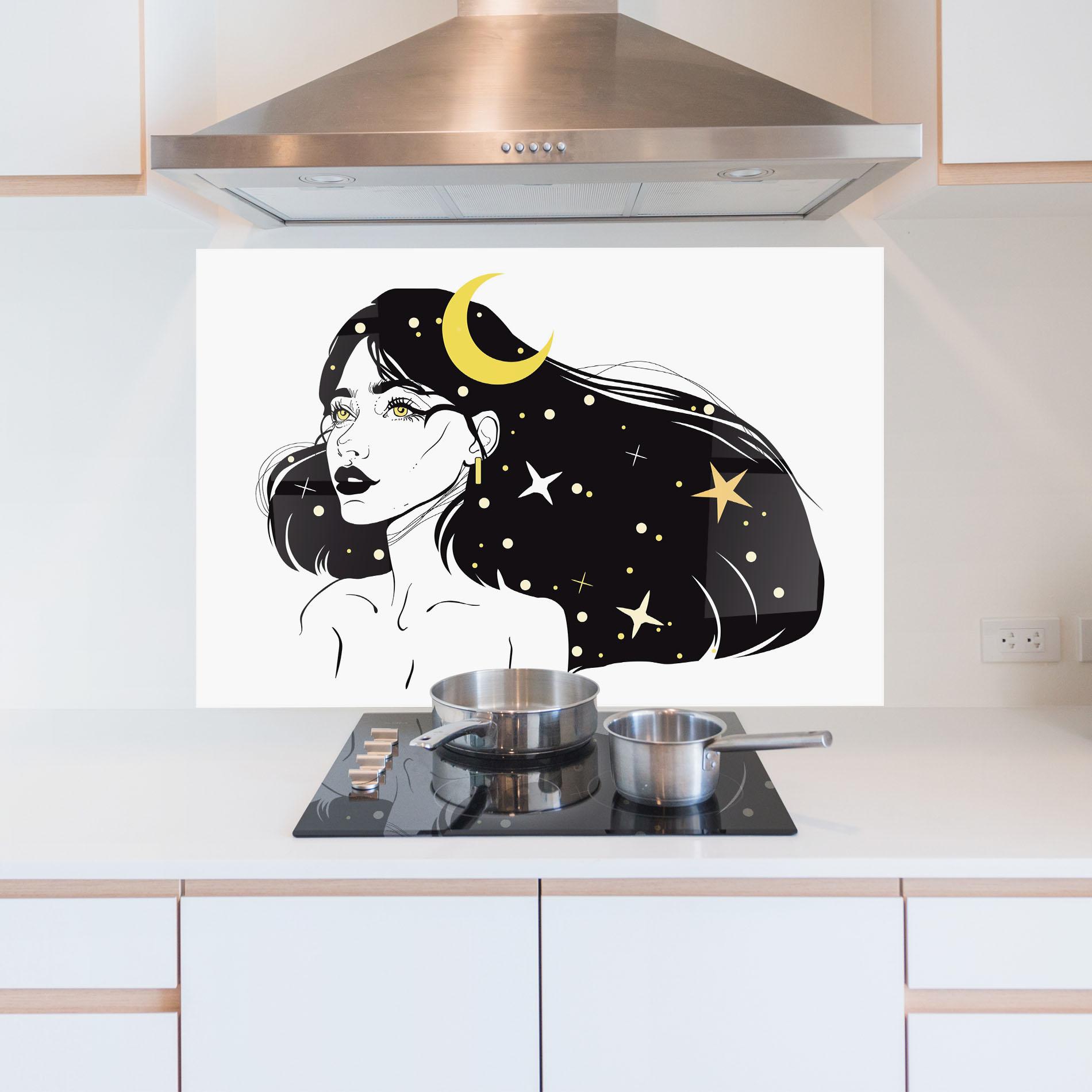 Стъклен панел за кухня Night Witch mockup 5