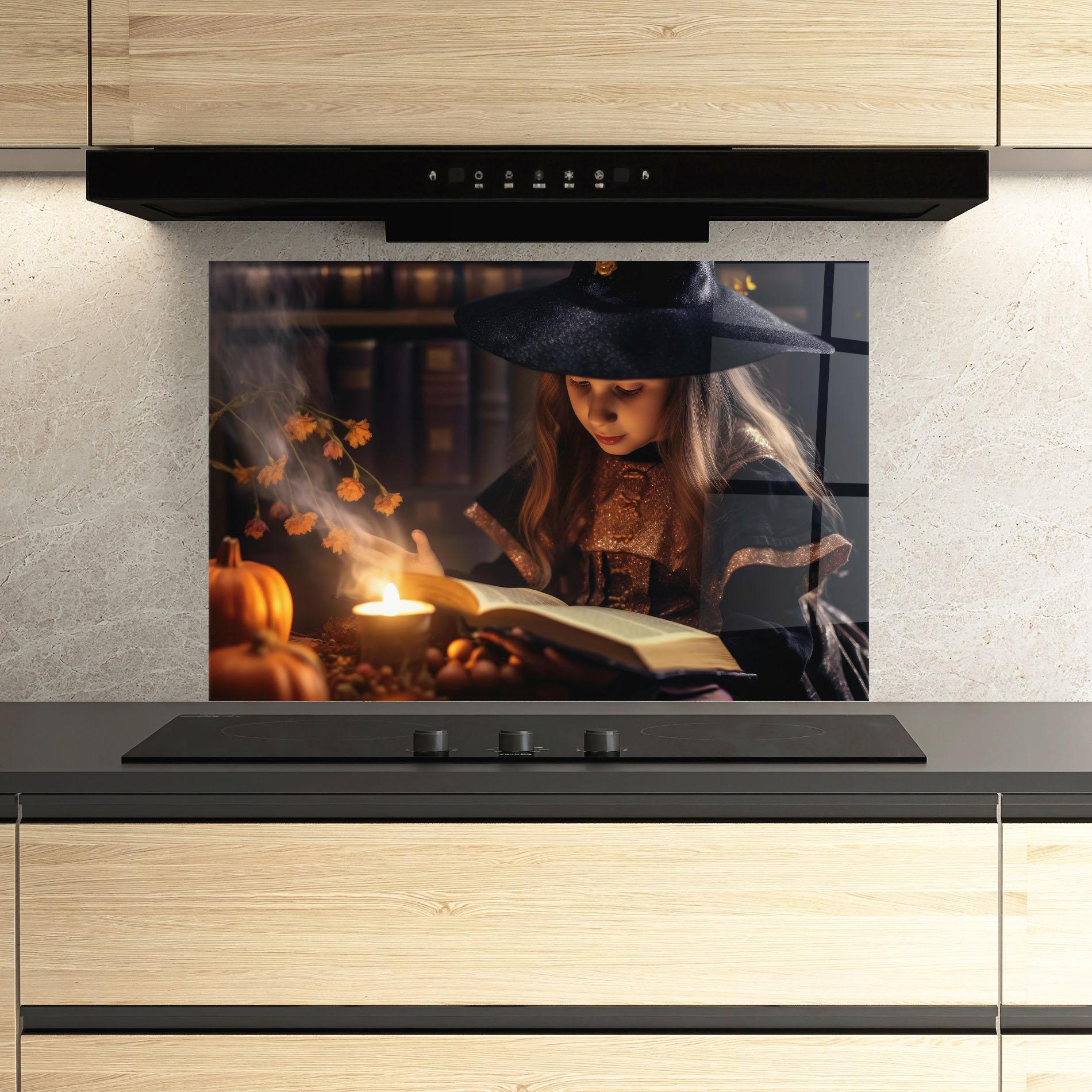 Стъклен панел за кухня Little Witch mockup 3