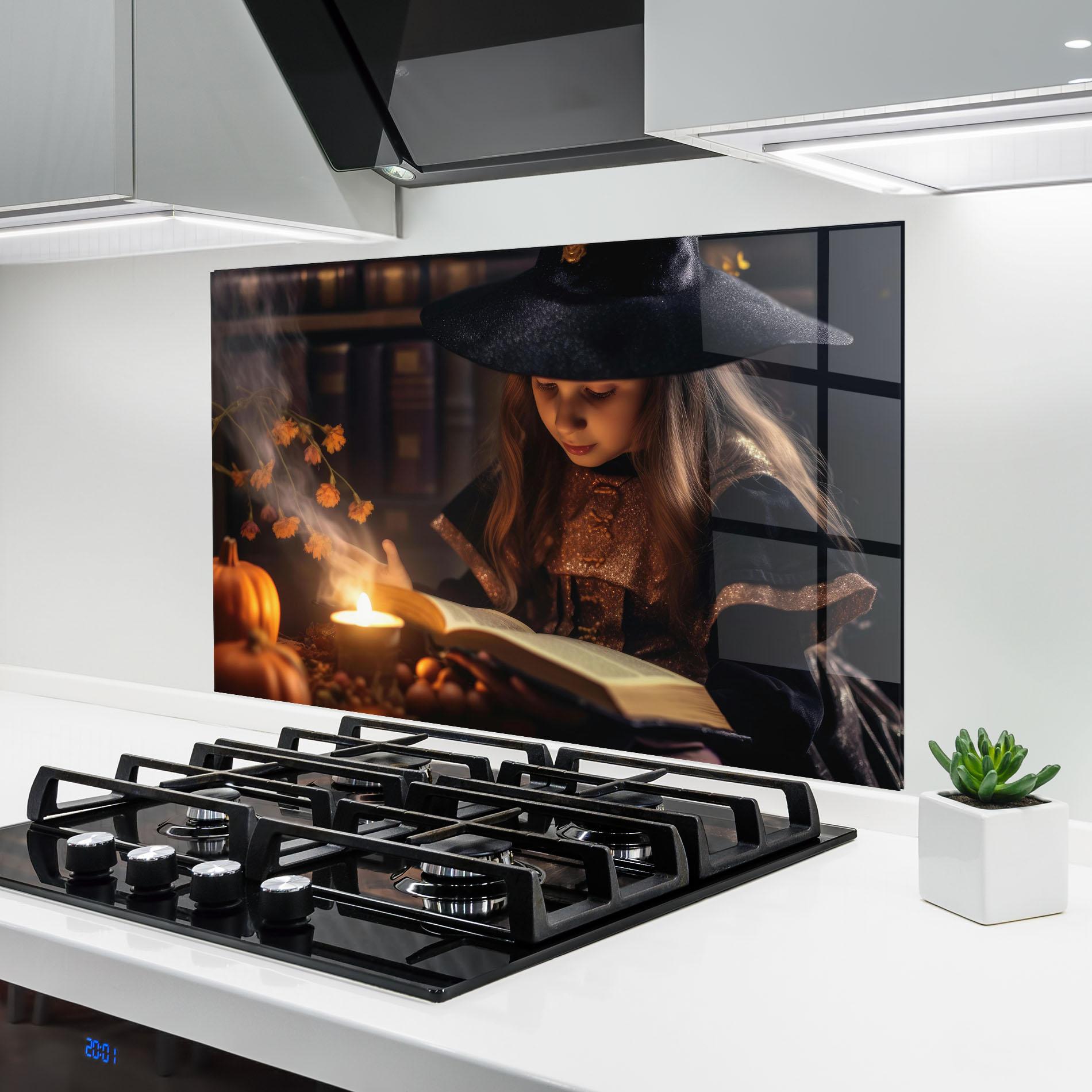Стъклен панел за кухня Little Witch mockup 6