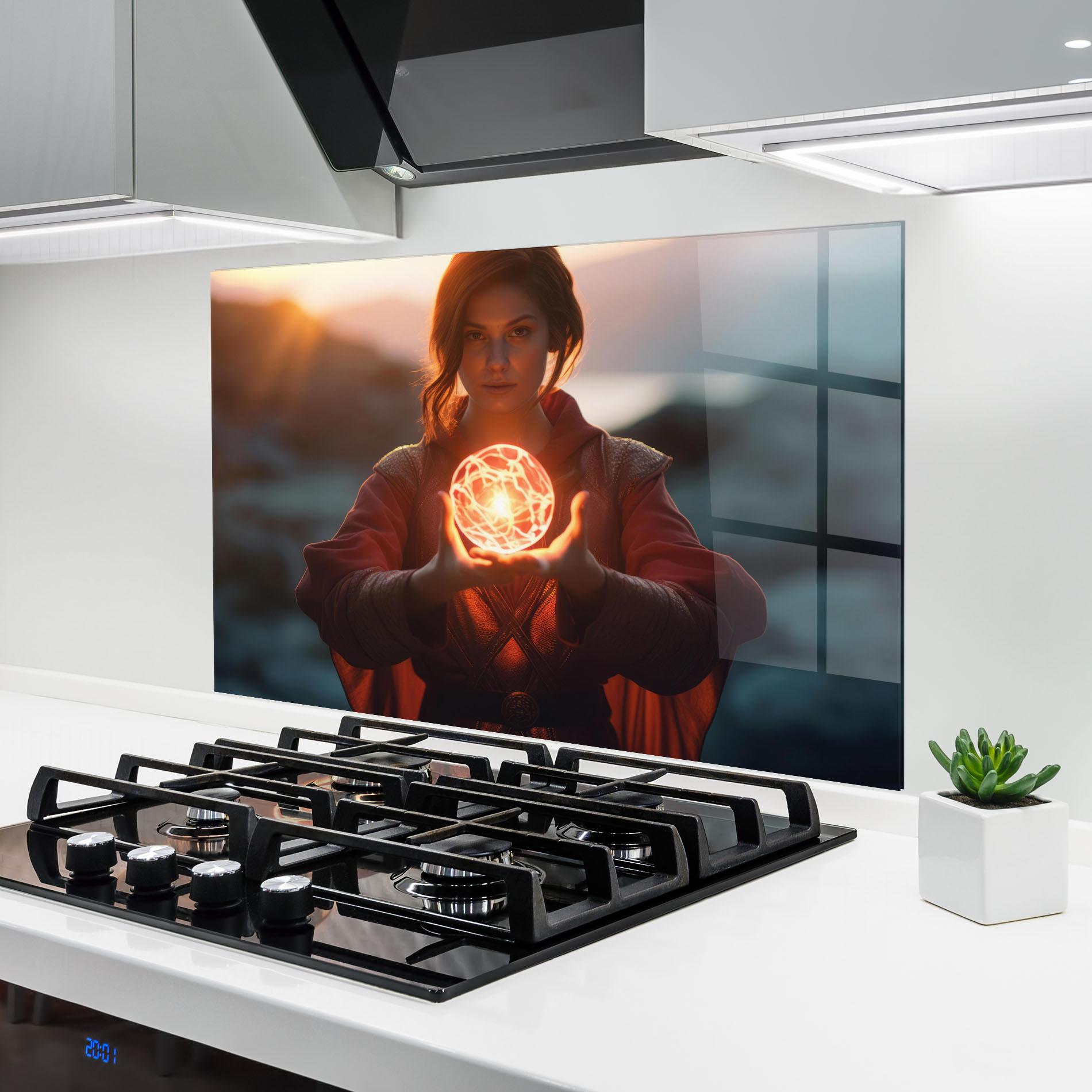 Стъклен панел за кухня Witch Ball mockup 6