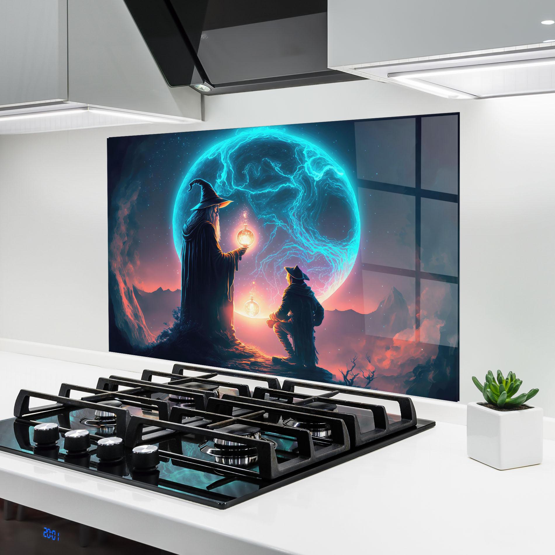 Стъклен панел за кухня Wizard Magic mockup 6