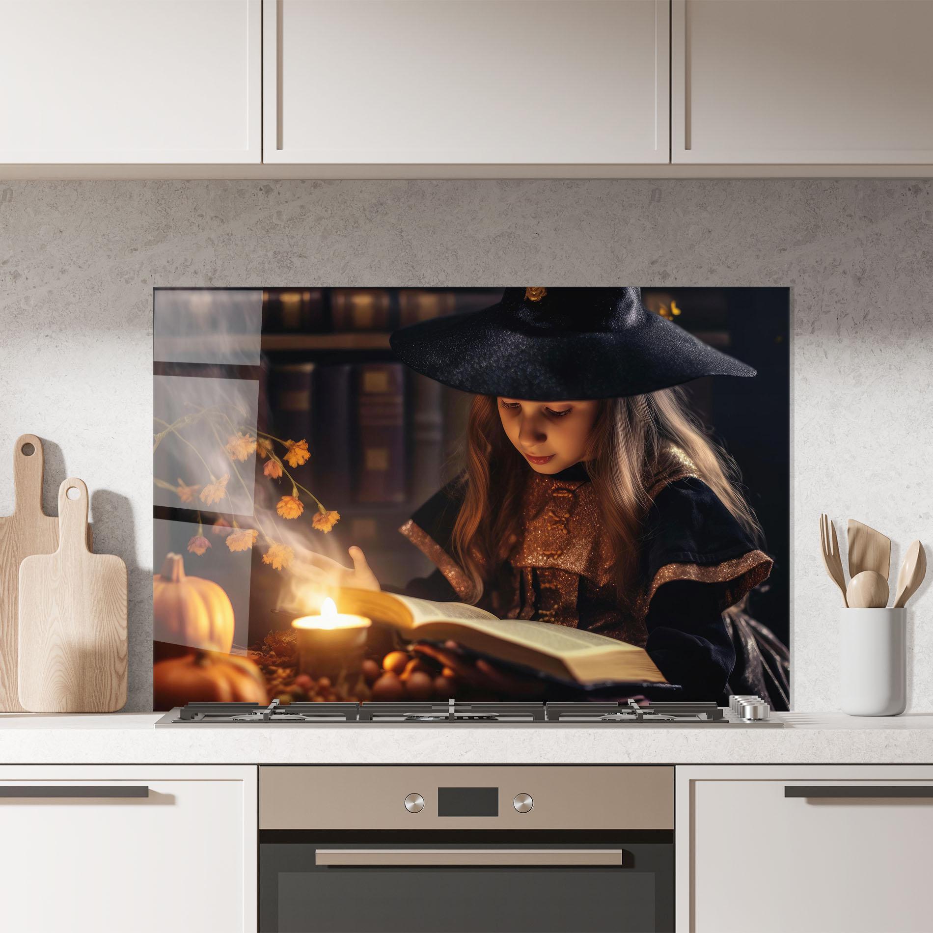 Стъклен панел за кухня Little Witch mockup 7