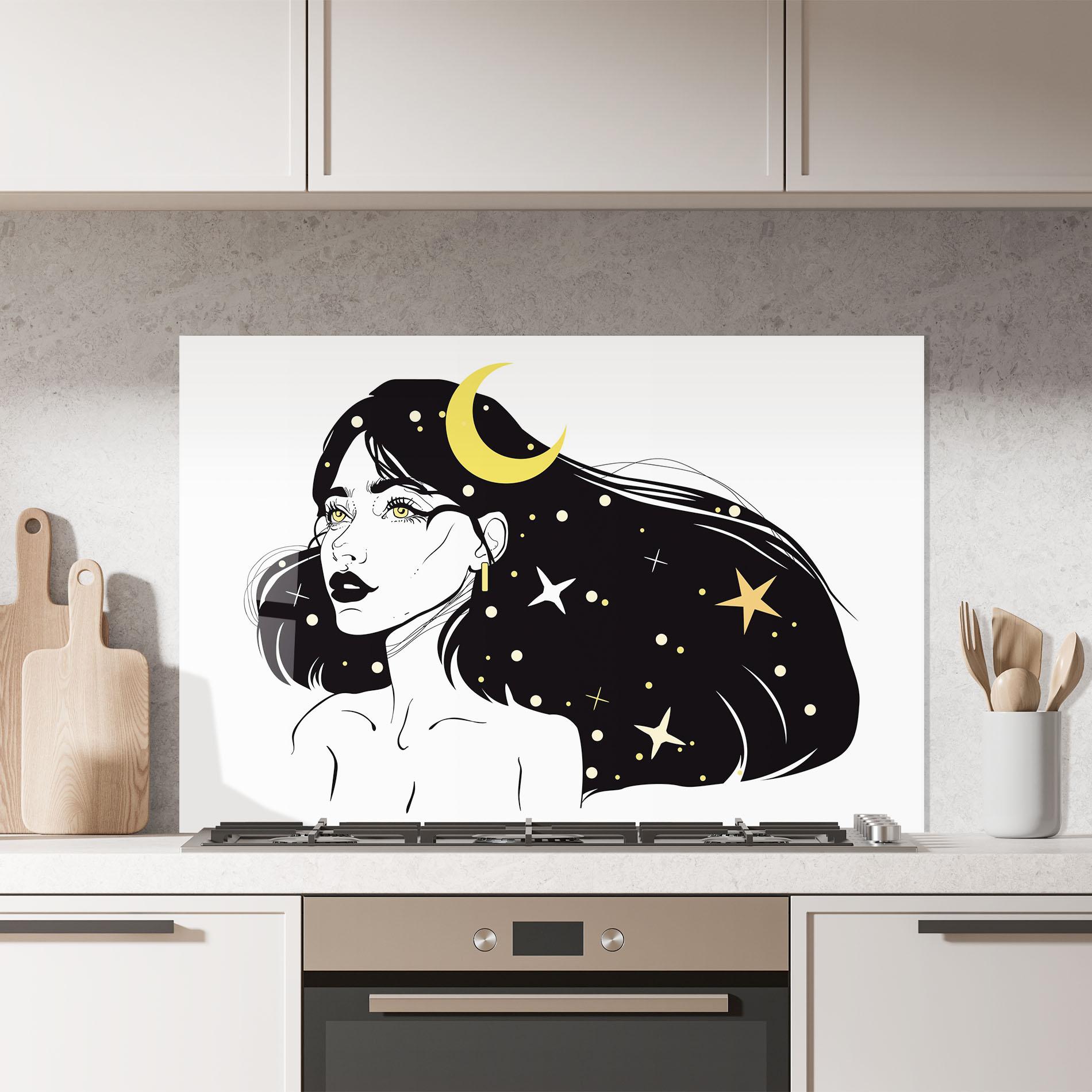 Стъклен панел за кухня Night Witch mockup 7