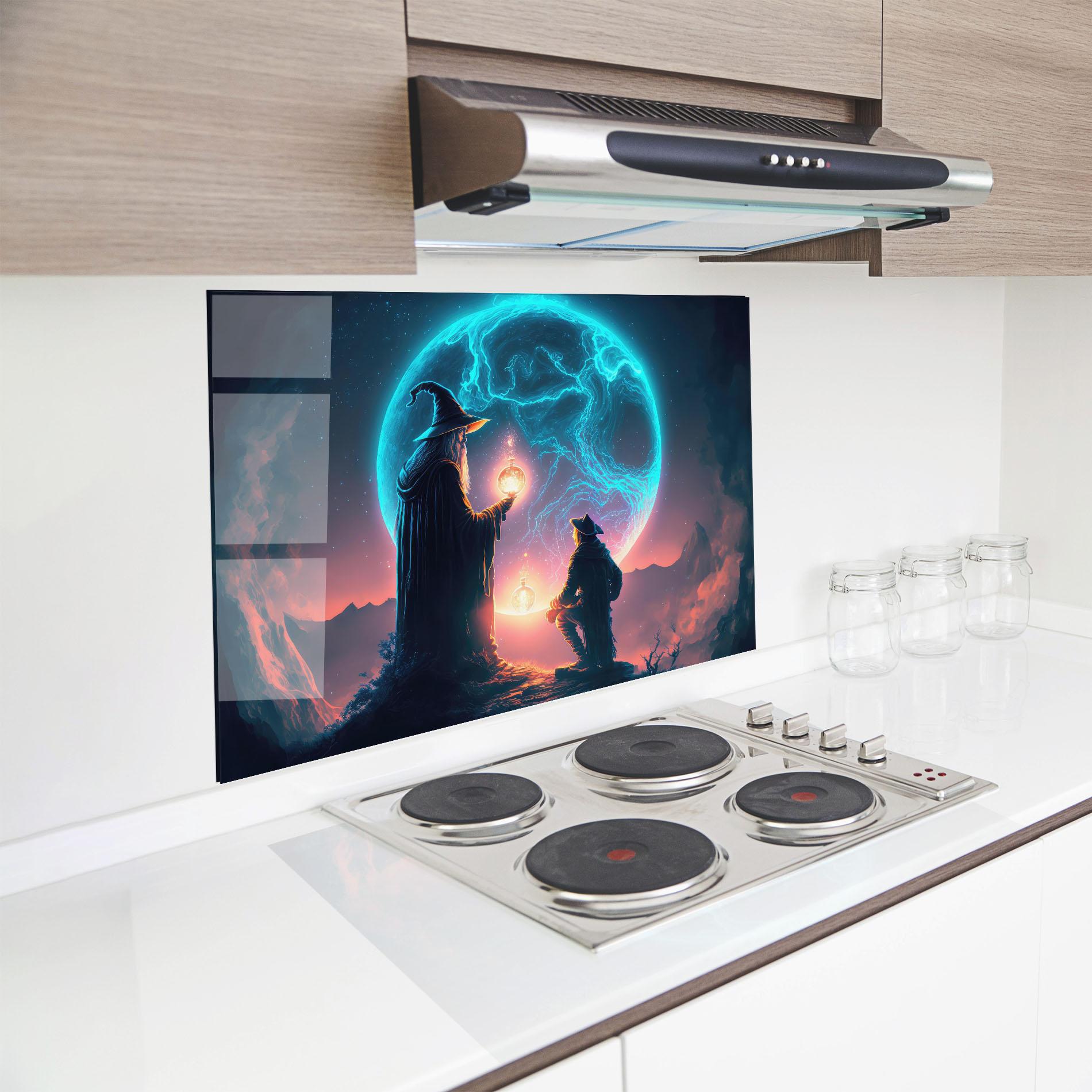 Стъклен панел за кухня Wizard Magic mockup 8