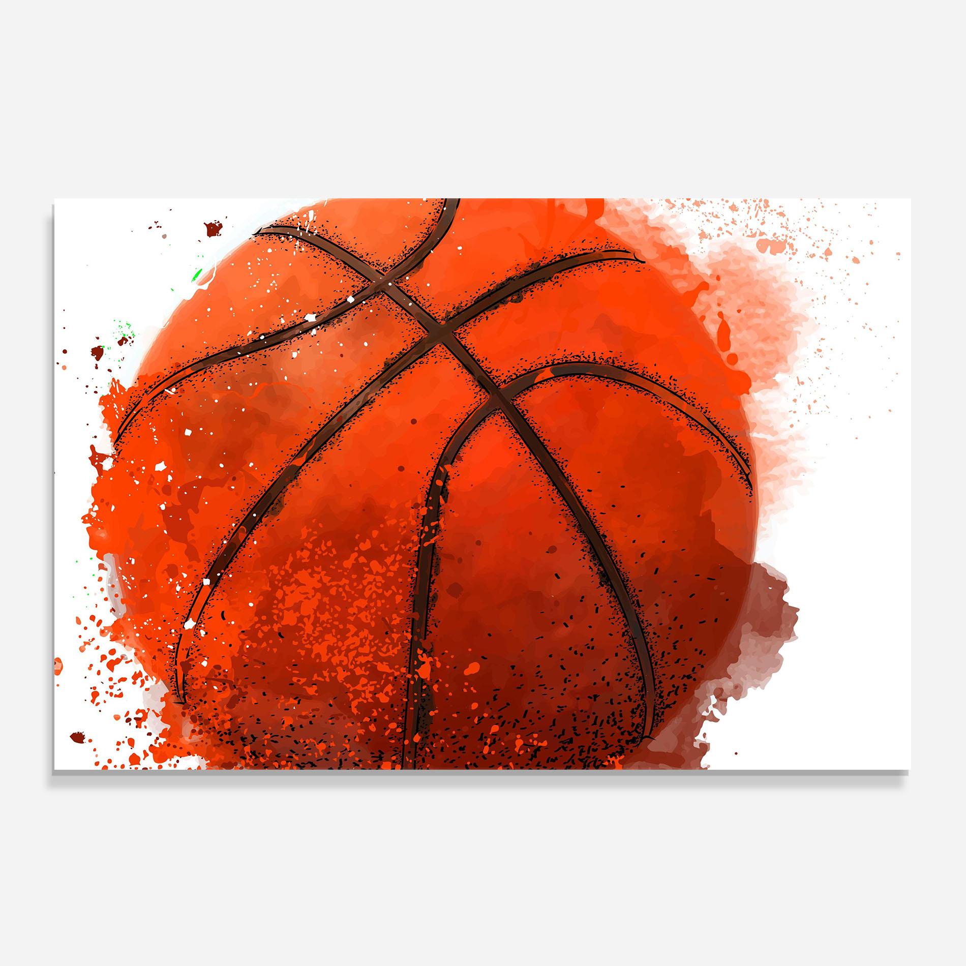 Стъклен панел за кухня Orange Basket Ball mockup 0