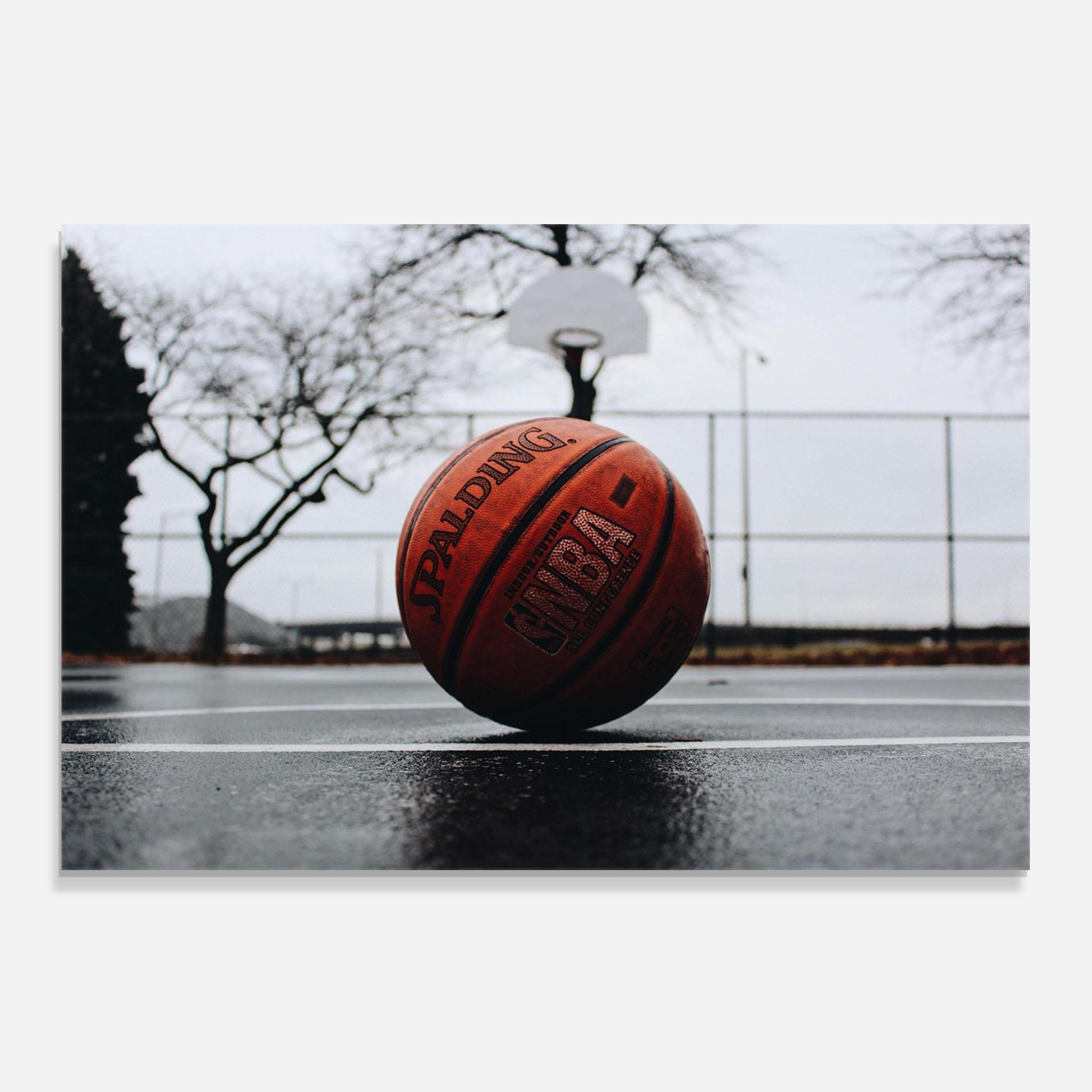 Стъклен панел за кухня Orange Basketball On Grey mockup 0