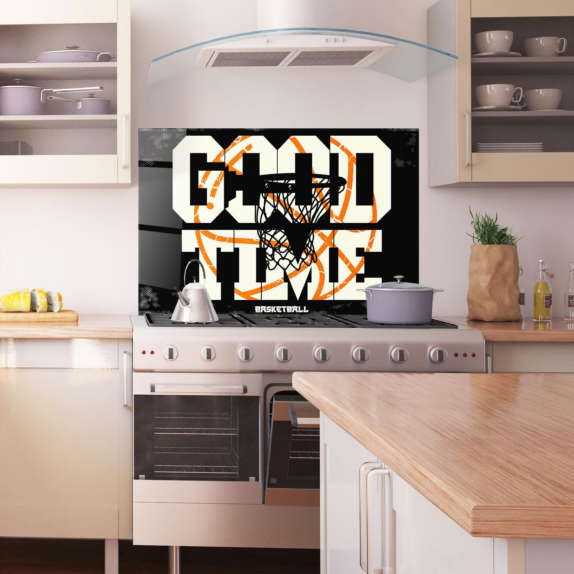 Стъклен панел за кухня Good Time Basket mockup 1