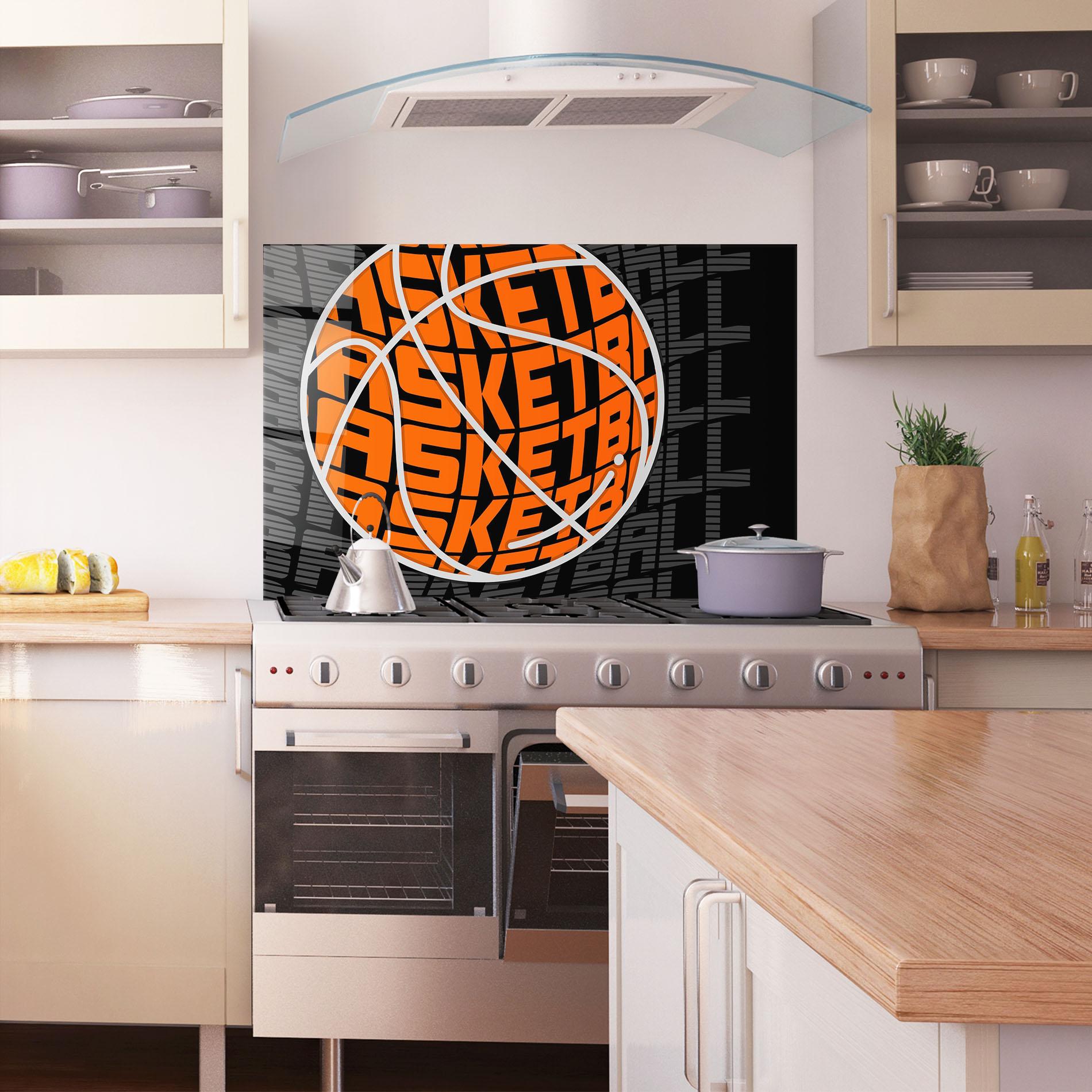 Стъклен панел за кухня Grey Orange Basket mockup 1