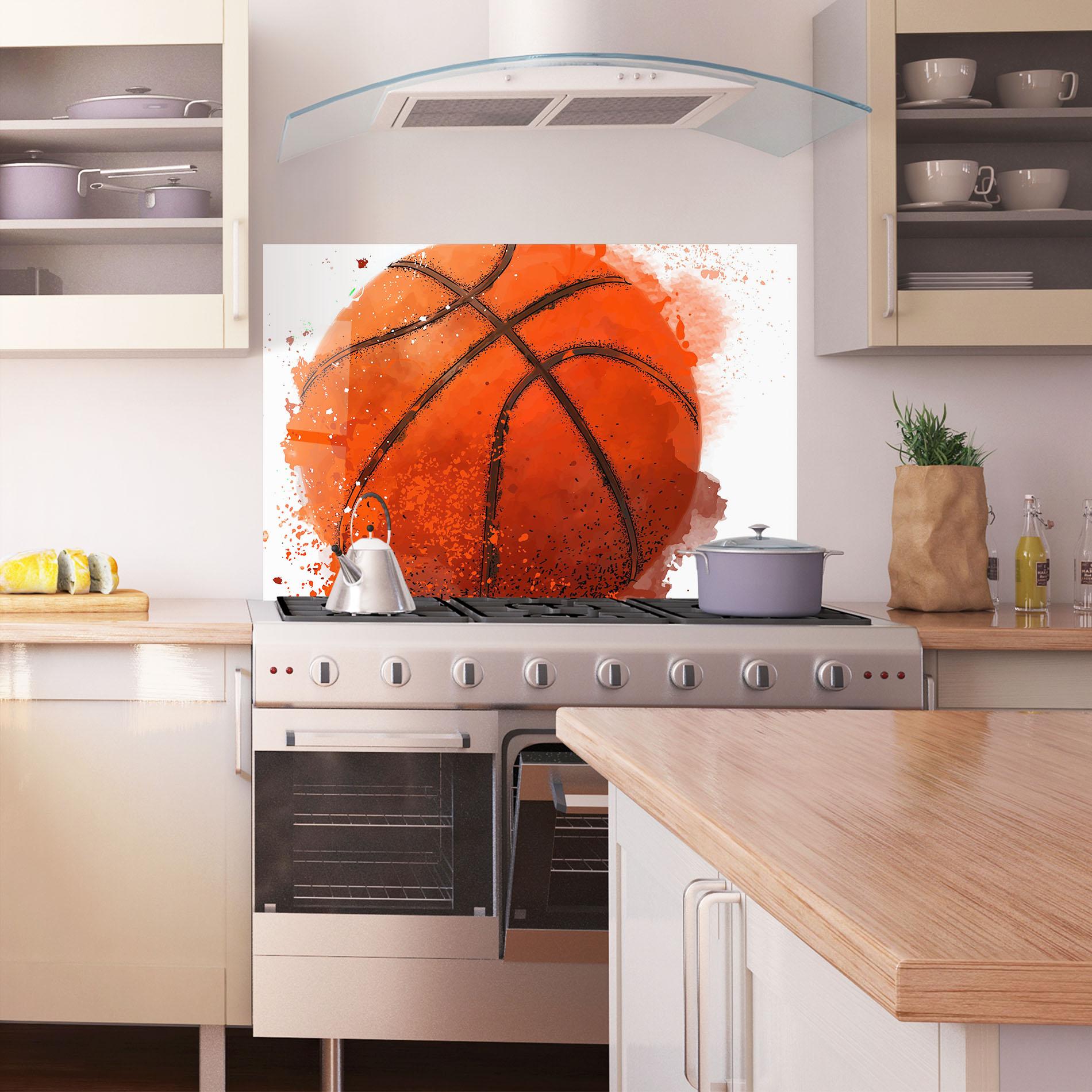 Стъклен панел за кухня Orange Basket Ball mockup 1