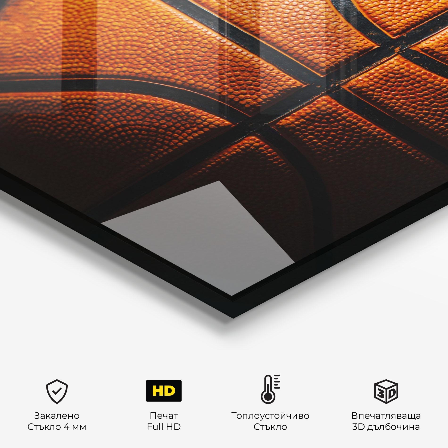 Стъклен панел за кухня Orange Basketball mockup 2