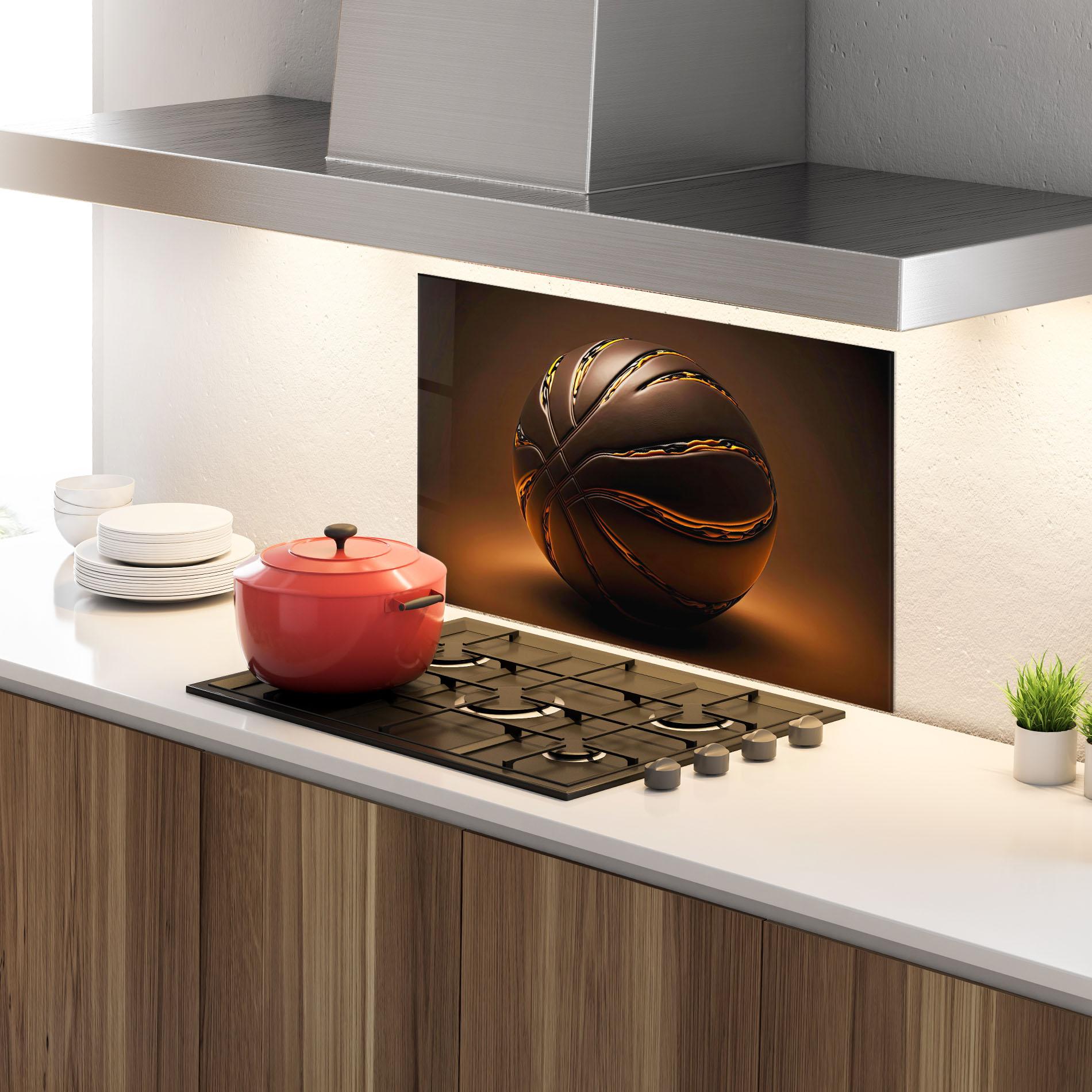 Стъклен панел за кухня Glossy Basketball mockup 4