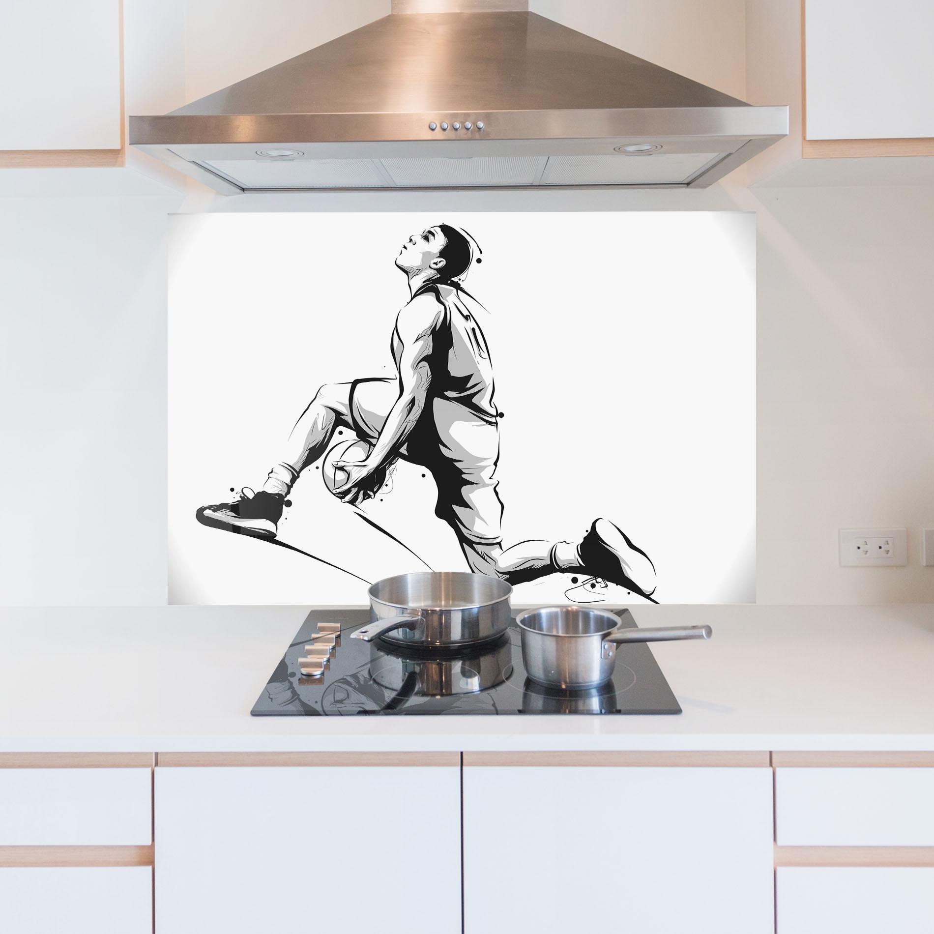 Стъклен панел за кухня Basketball Player Jump mockup 5