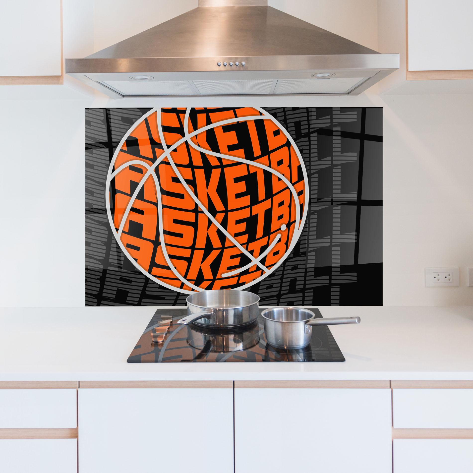 Стъклен панел за кухня Grey Orange Basket mockup 5