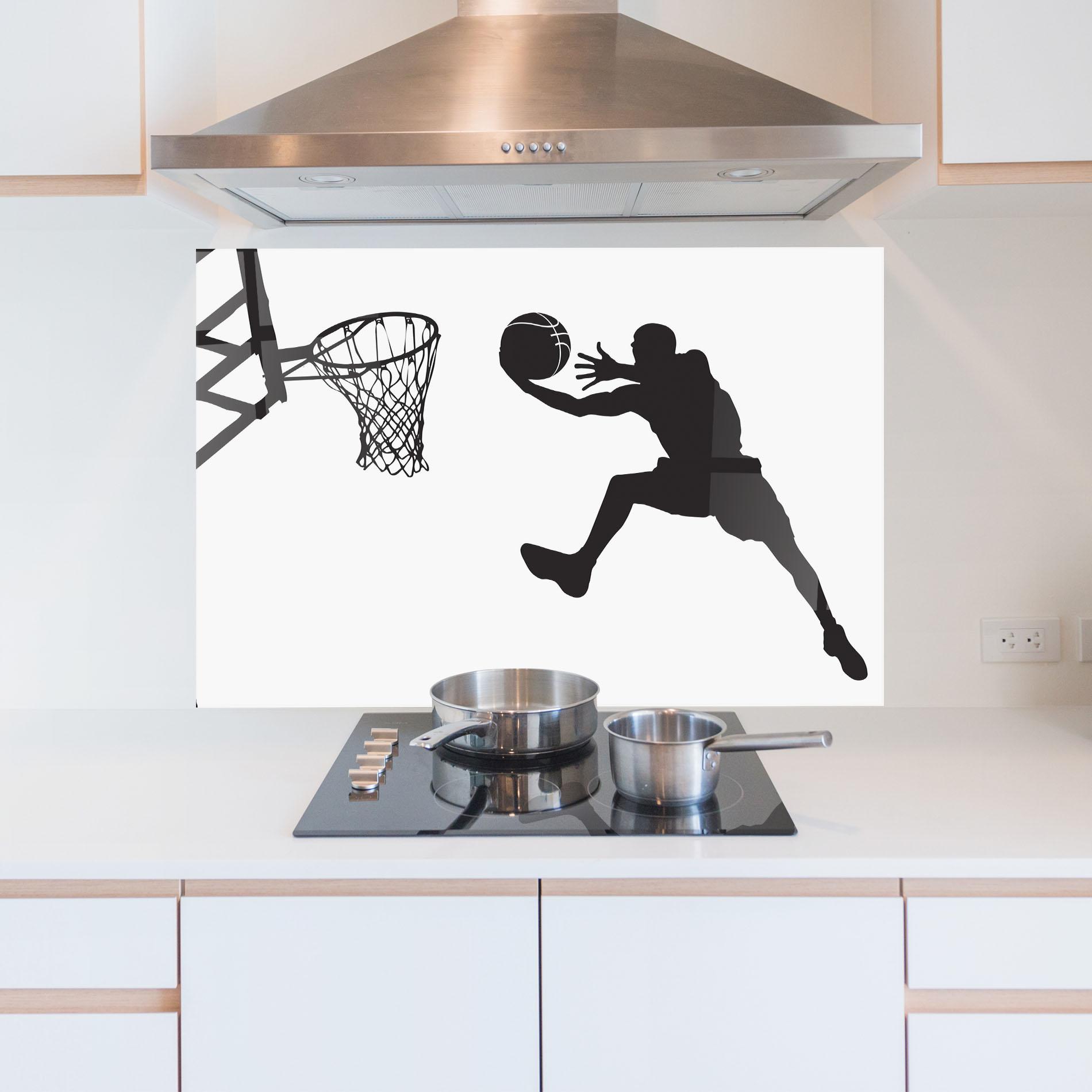 Стъклен панел за кухня Jump Basket mockup 5