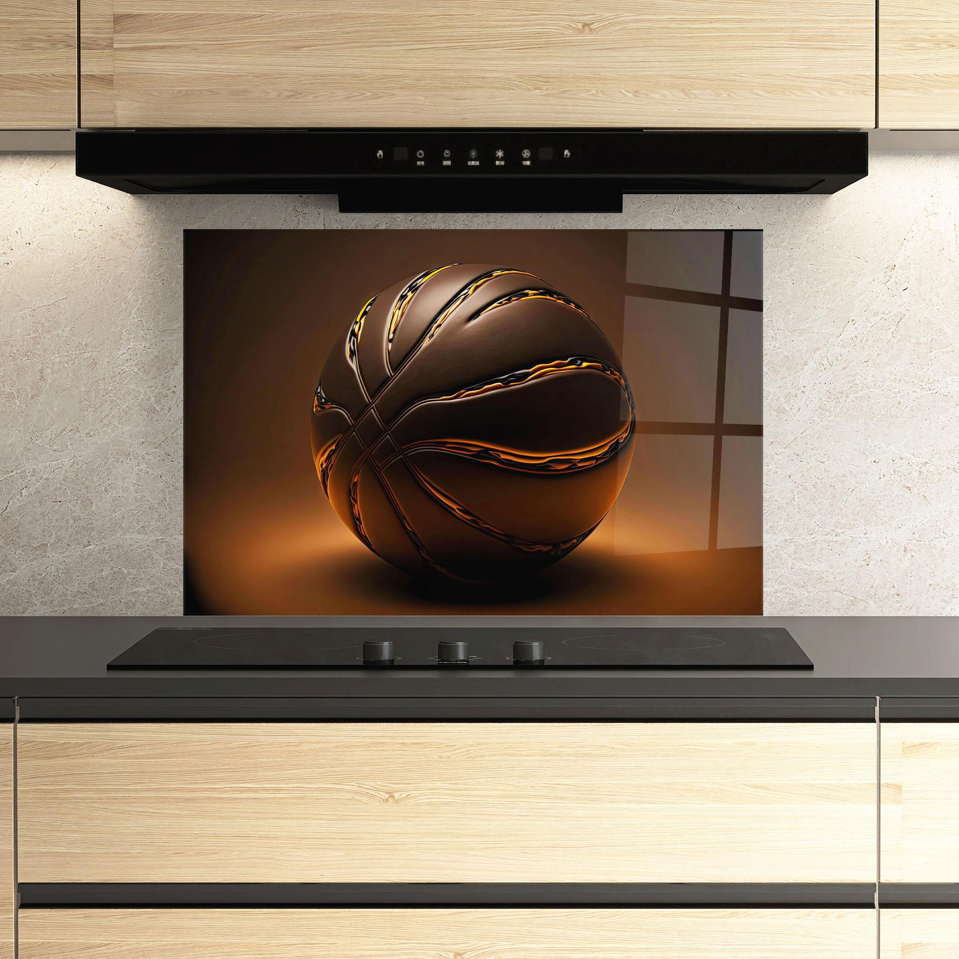 Стъклен панел за кухня Glossy Basketball mockup 3