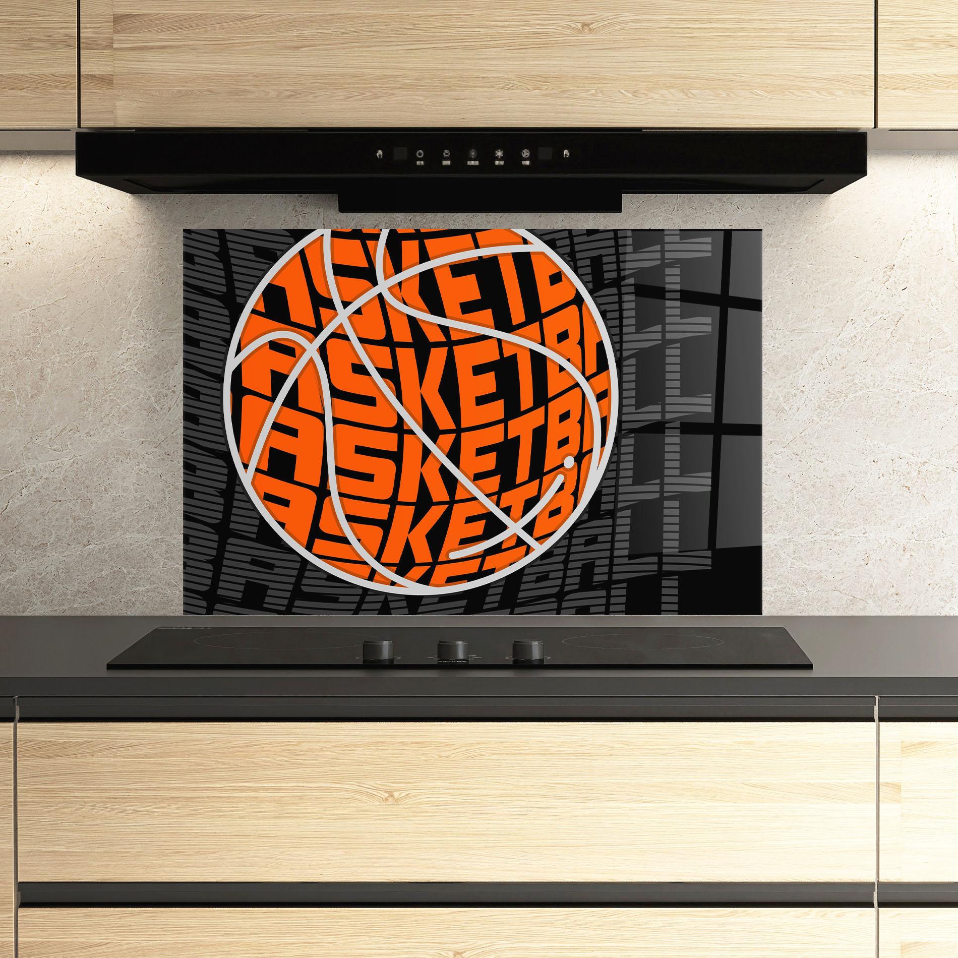 Стъклен панел за кухня Grey Orange Basket mockup 3